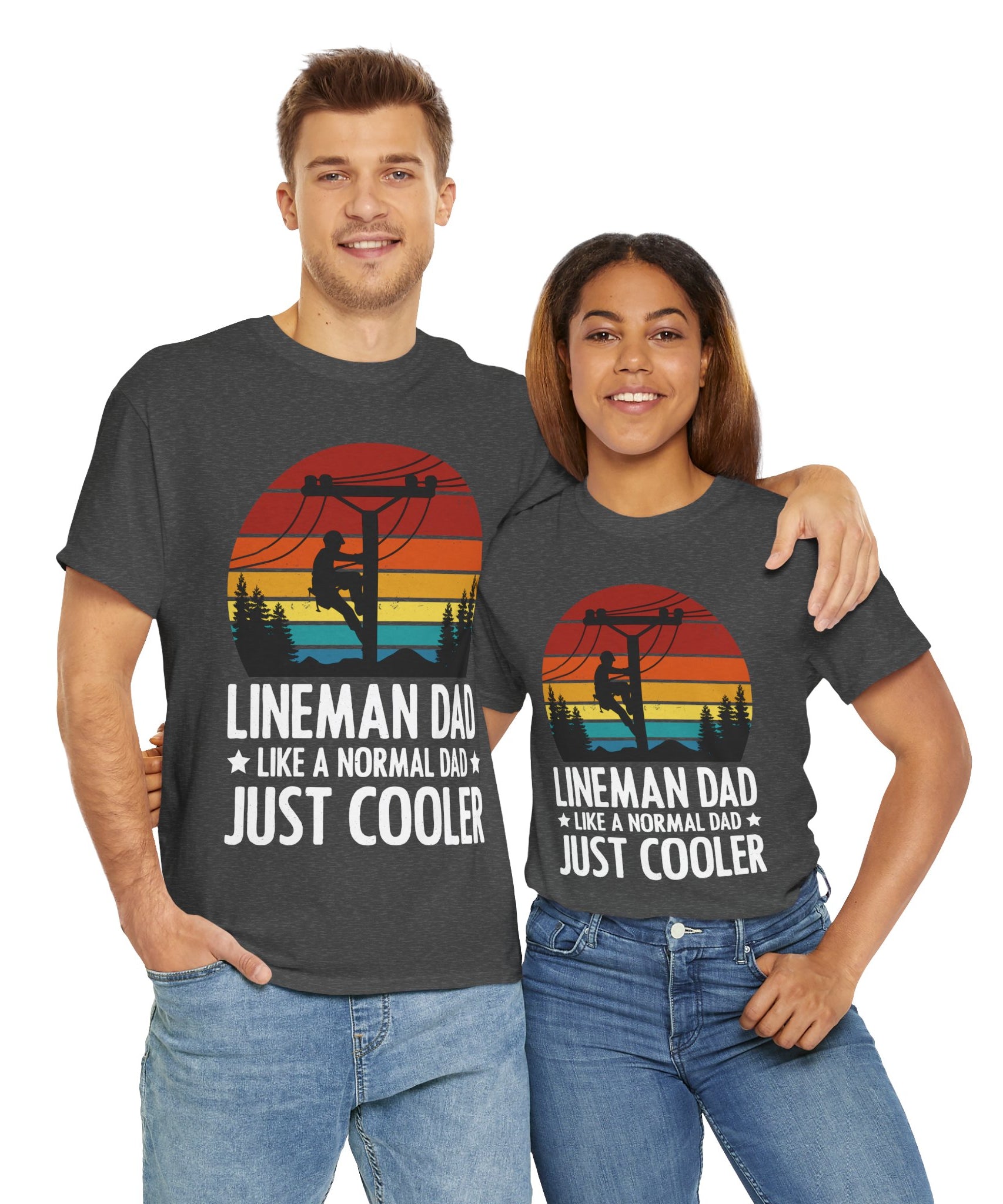 Lineman Tee – Bold Sunset & Power Lines