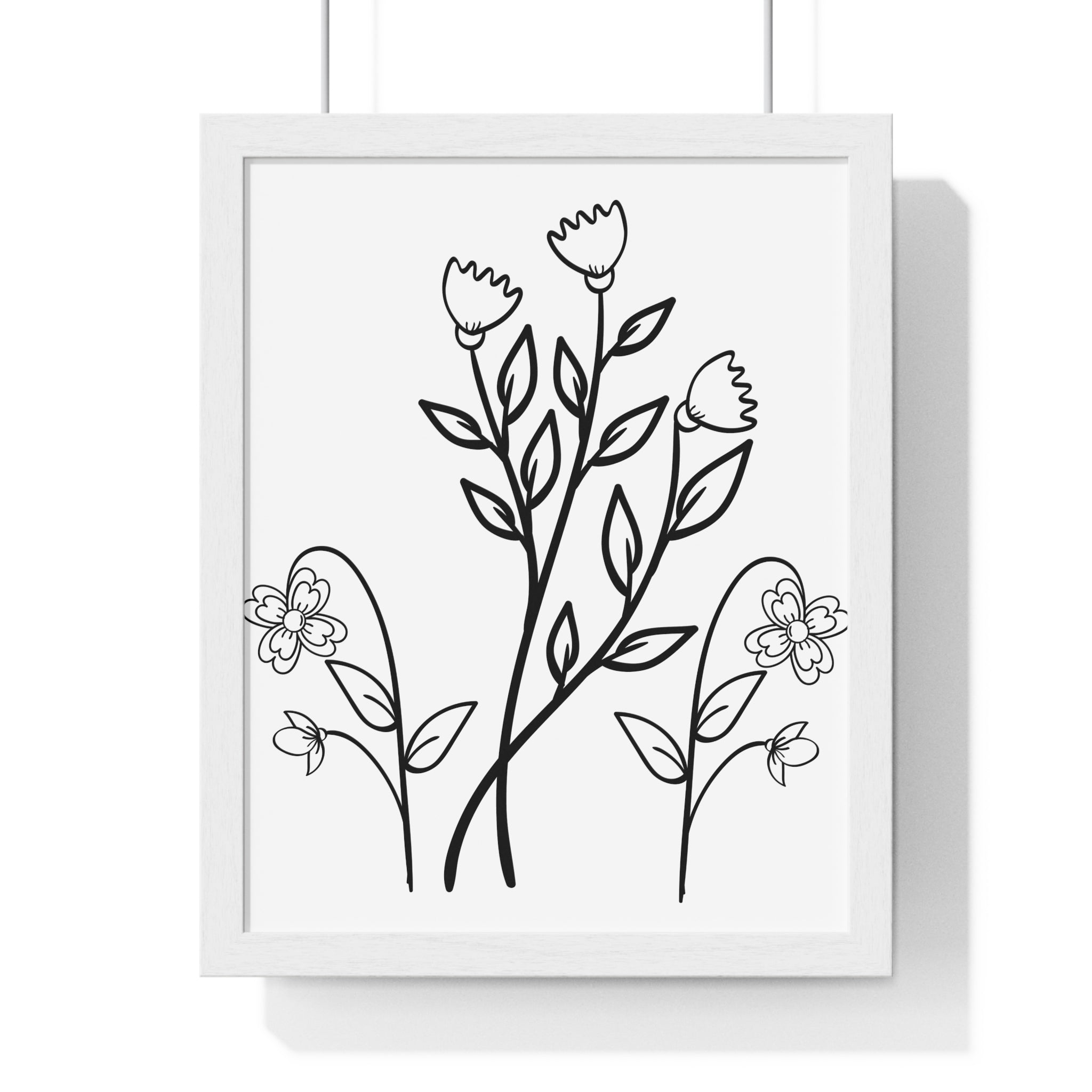 Floral Wall Art Print, Vertical Framed Poster, Home Decor, Wildflower Art, Gift for Her, Modern Aesthetic, Living Room Decoration - Gallory Hive