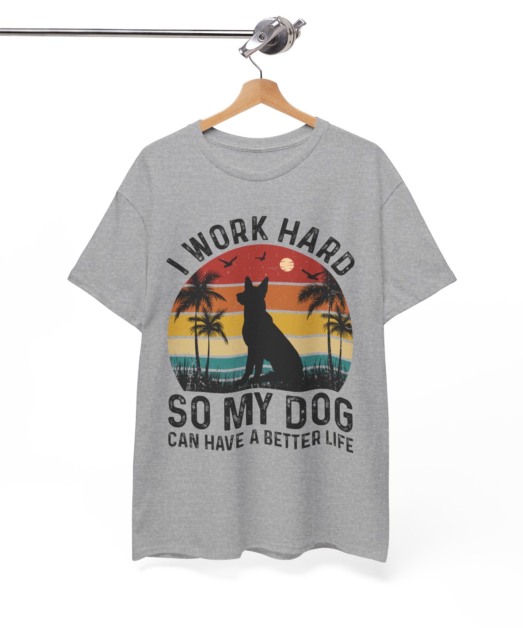 Retro Dog Lover Tee - Work Hard for My Pet