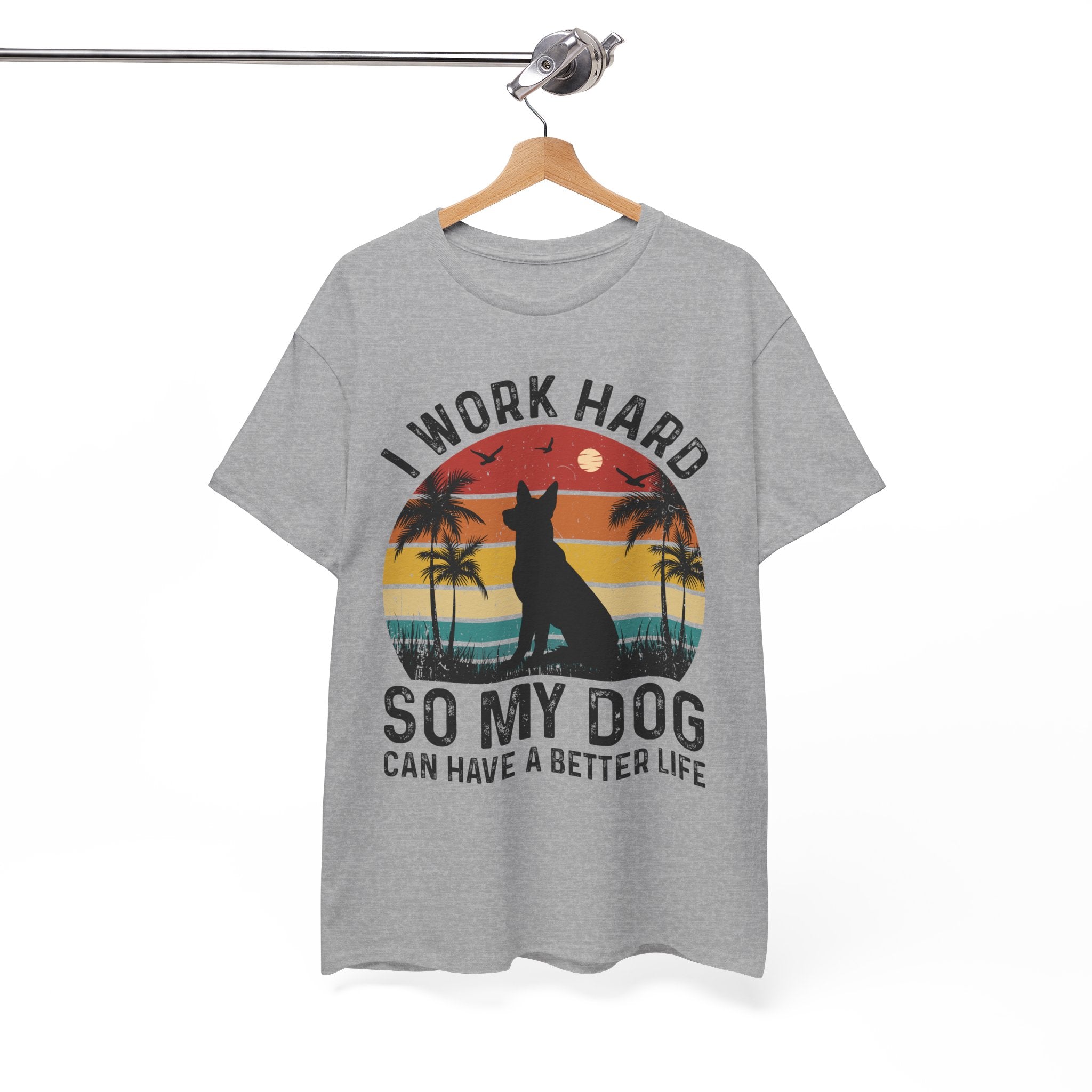 Retro Dog Lover Tee - Work Hard for My Pet