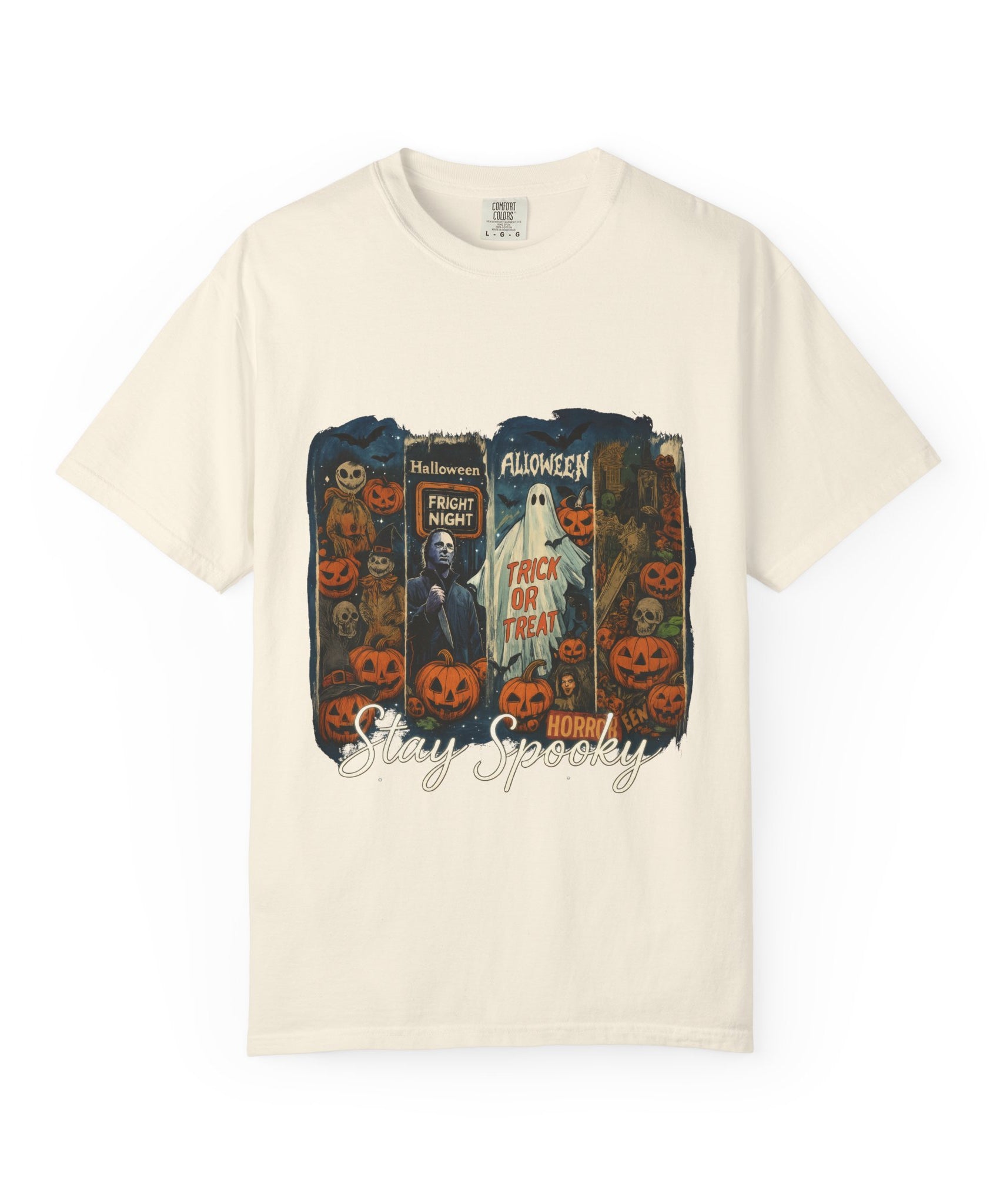 Stay Spooky Halloween Horror T-Shirt – Retro Slasher, Ghost, Pumpkins & Fright Night Design - Gallory Hive