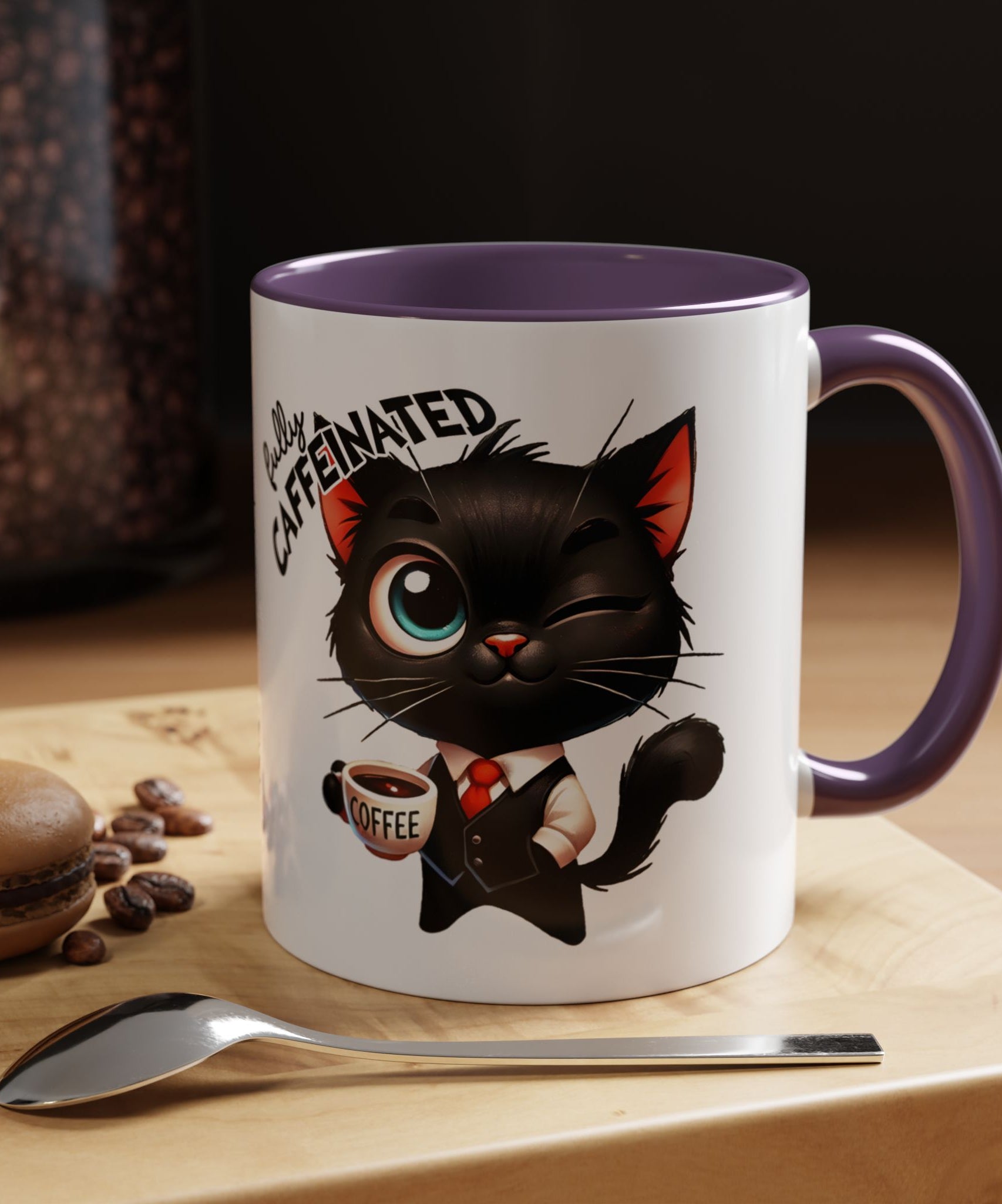 Cute Black Cat Accent Coffee Mug  Gallory Hive