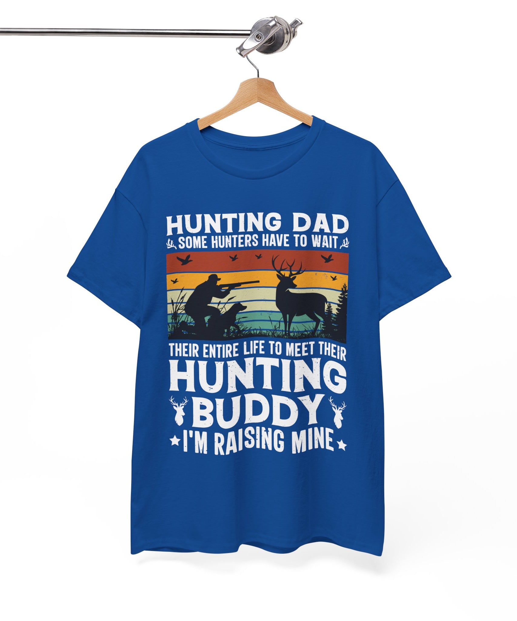 Retro Hunter Tee – Dog, Deer & Rifle Scene | Gallory Hive