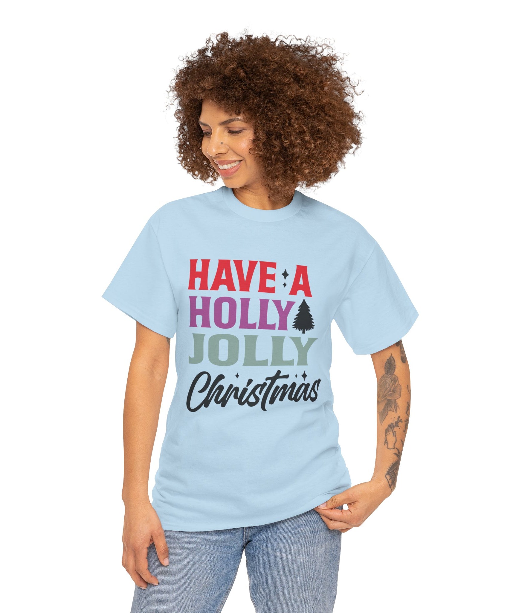 Festive Holly Jolly Christmas Graphic Tee | Gallory Hive