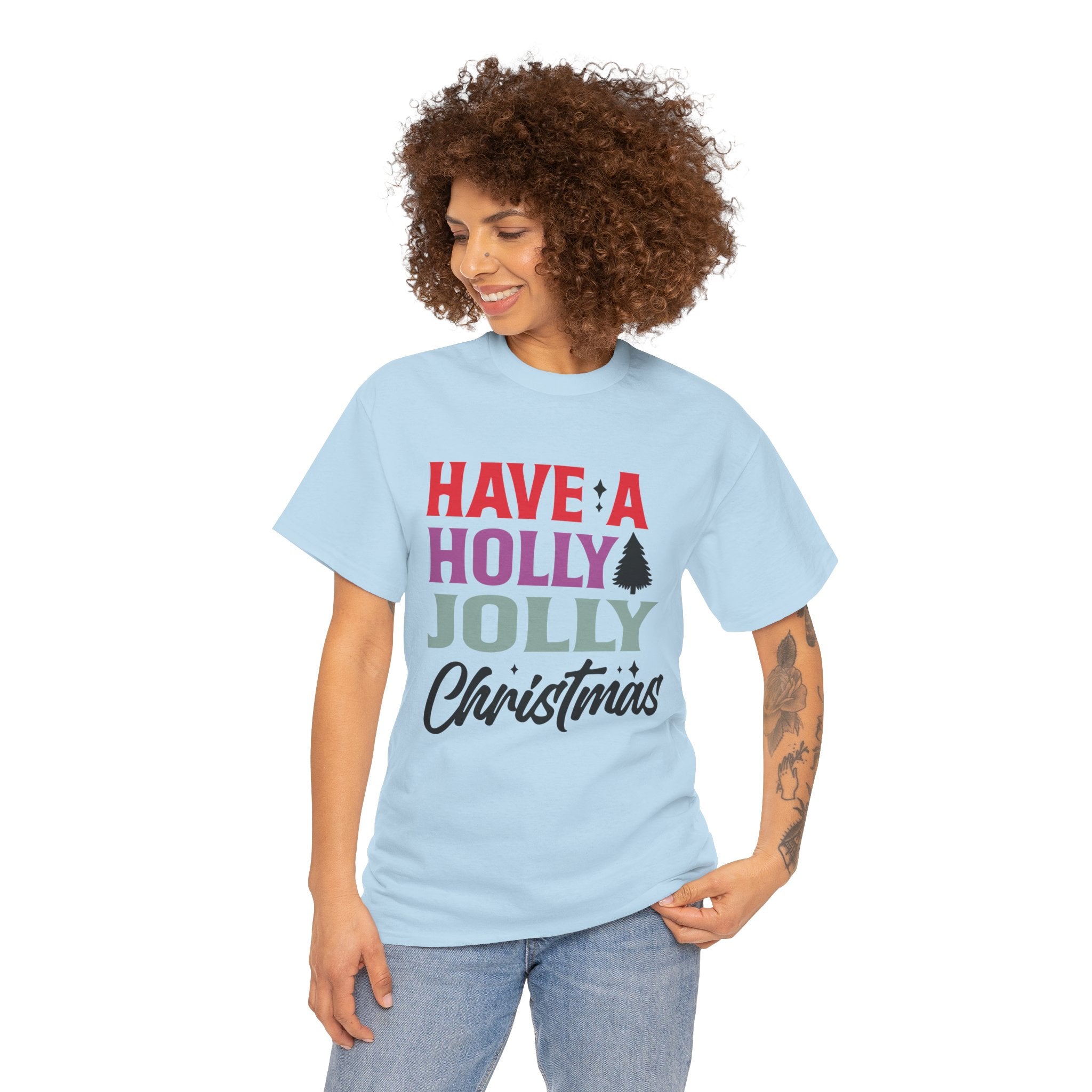 Festive Holly Jolly Christmas Graphic Tee | Gallory Hive