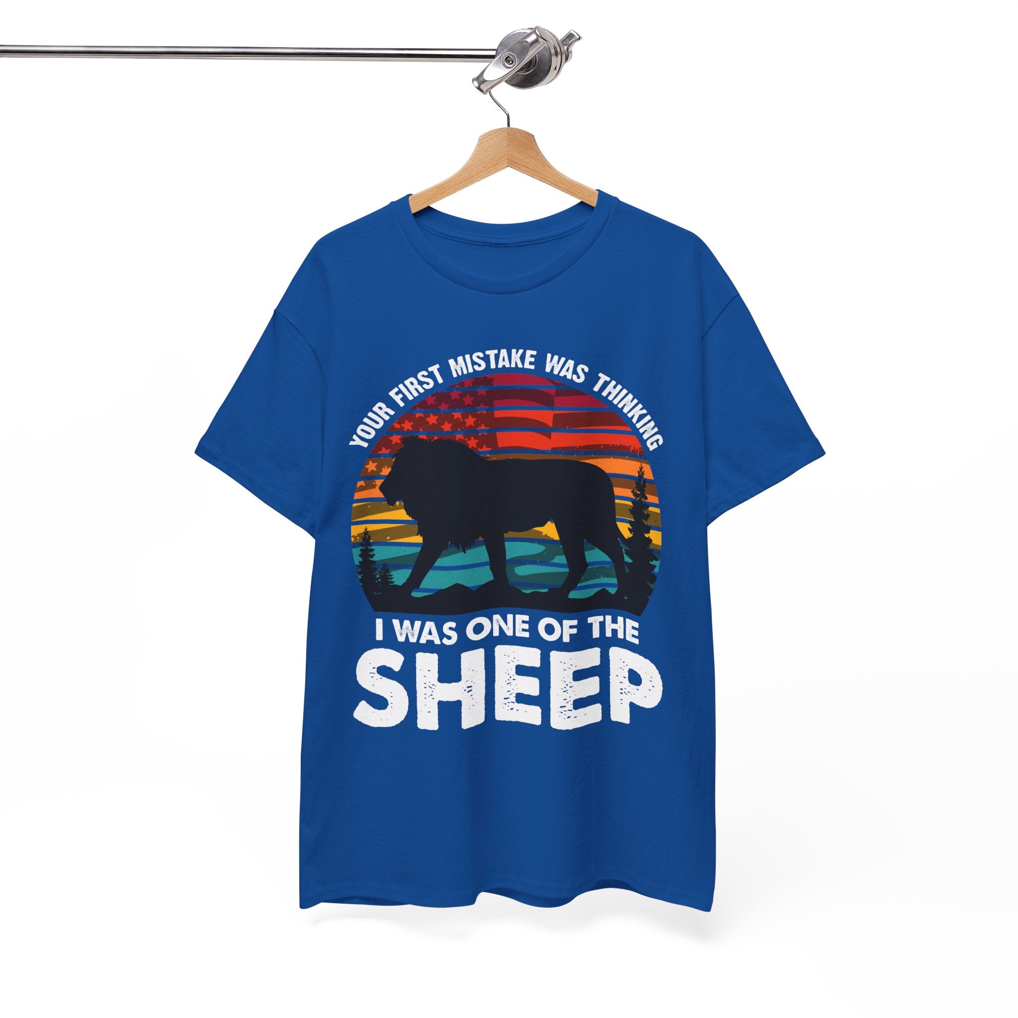 Bold Lion Tee with USA Flag Sunset | Gallory Hive