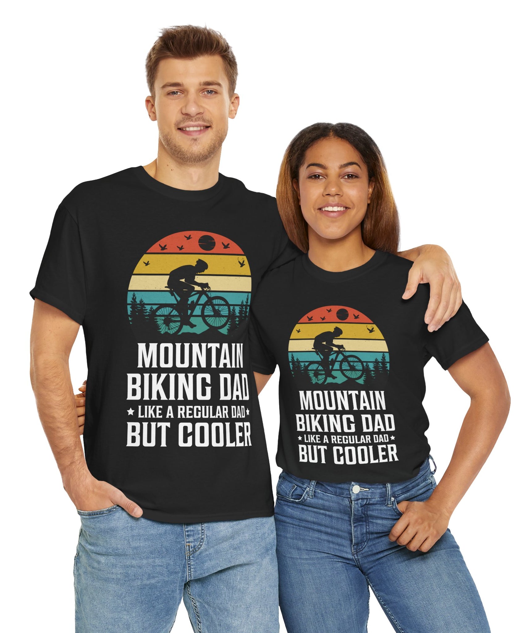 Retro Mountain Biking Dad Tee - Unique Gift Idea