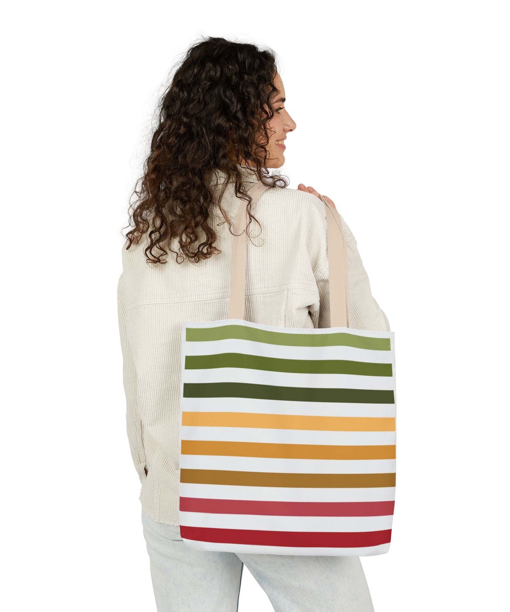 Multicolor Horizontal Lines Canvas Tote | Gallory Hive