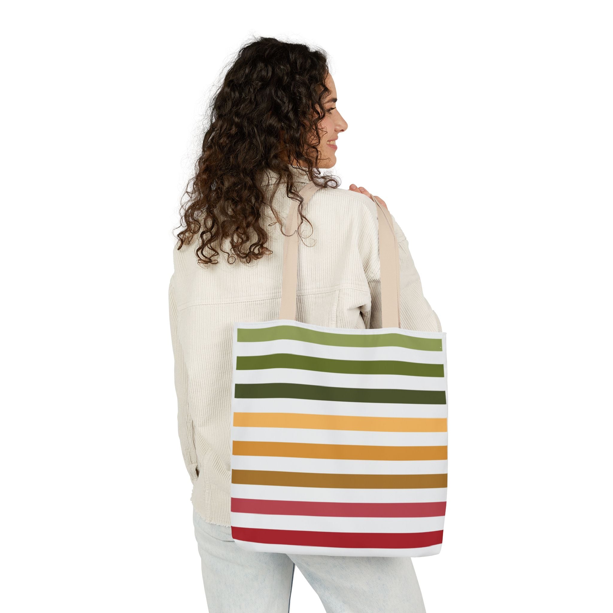 Multicolor Horizontal Lines Canvas Tote | Gallory Hive
