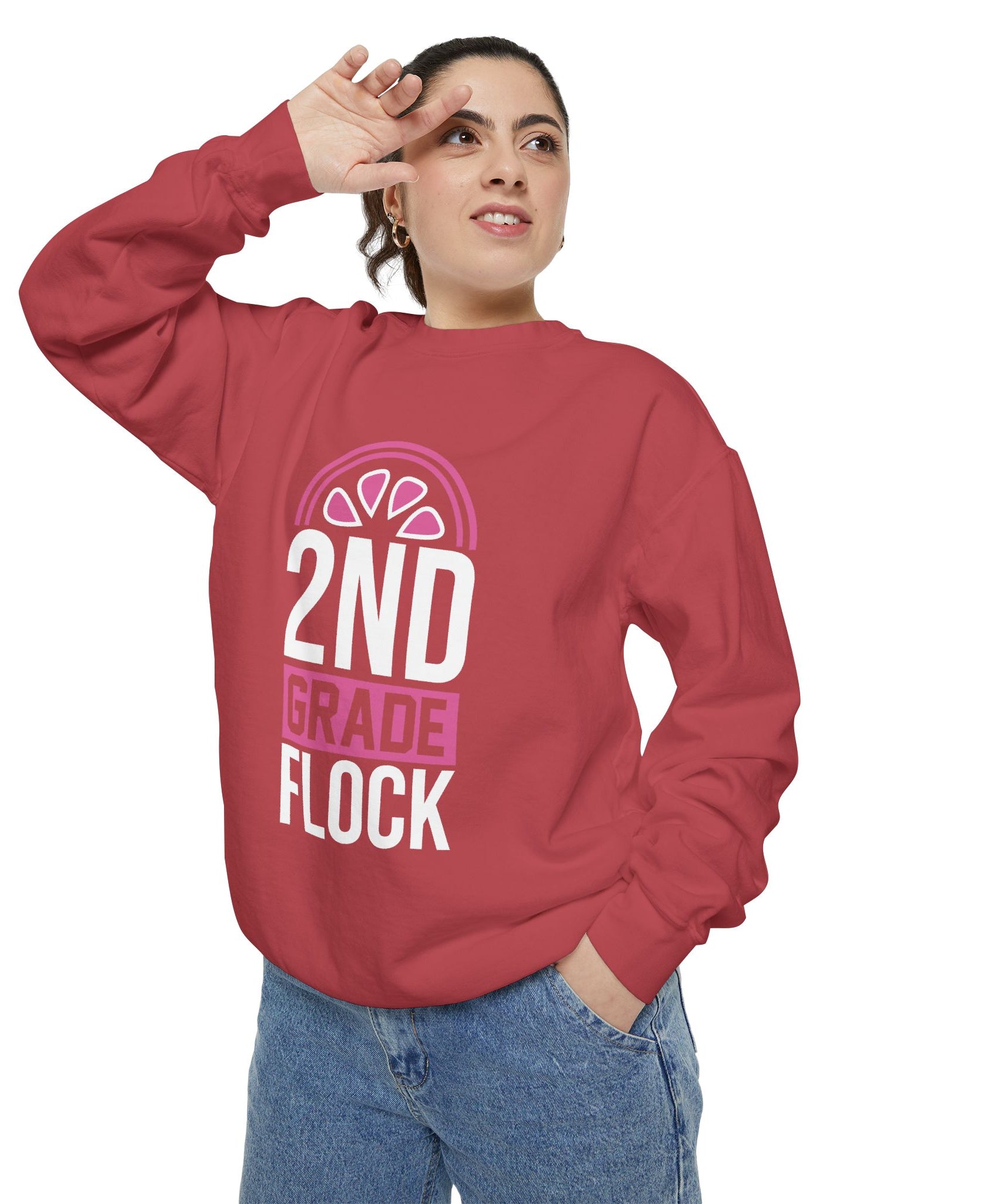 Unisex 2nd Grade Flock Sweatshirt | Perfect for Teachers, Back to School, Classroom, Gift for Kids, Cozy Style