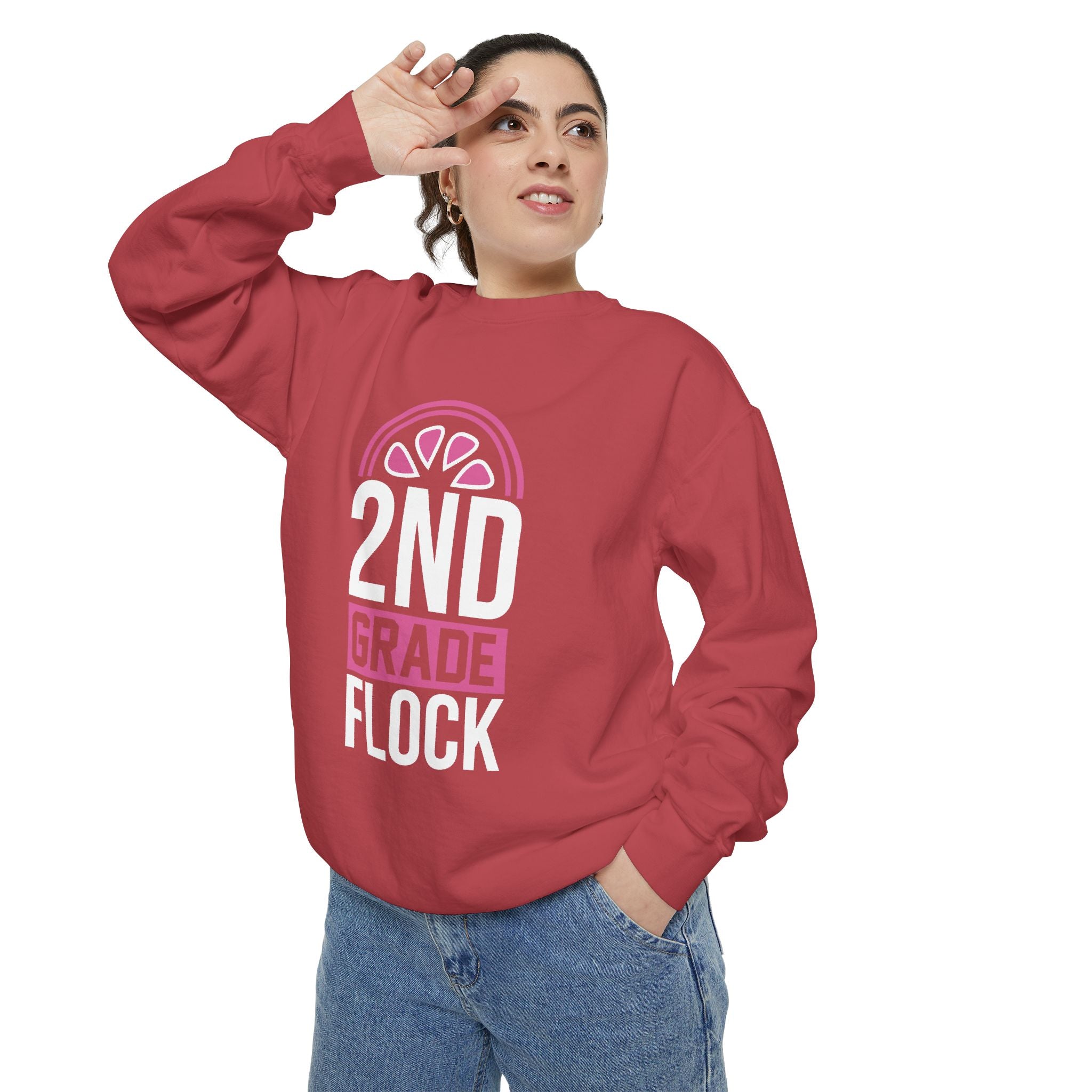 Unisex 2nd Grade Flock Sweatshirt | Perfect for Teachers, Back to School, Classroom, Gift for Kids, Cozy Style