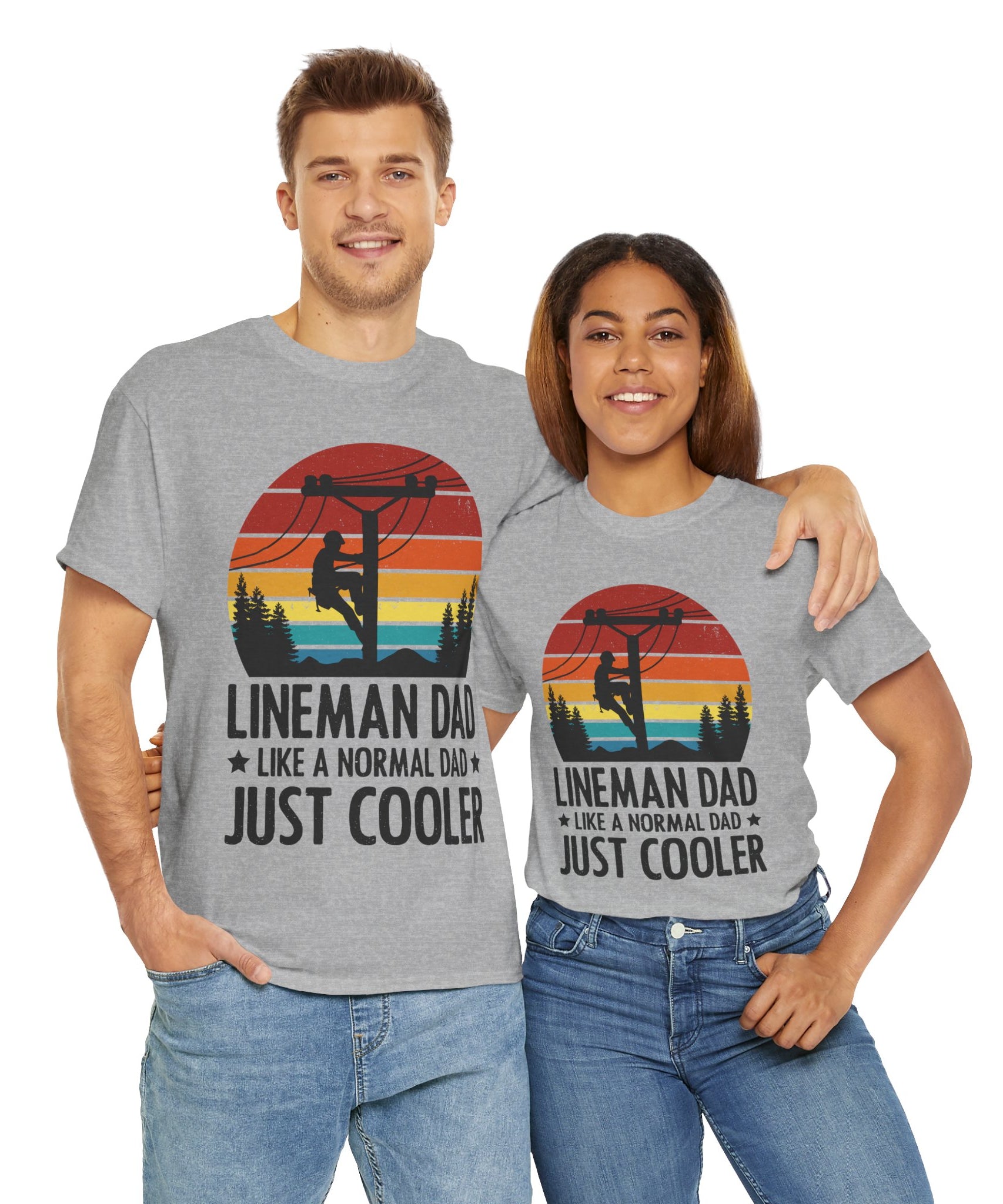 Lineman Tee – Bold Sunset & Power Lines