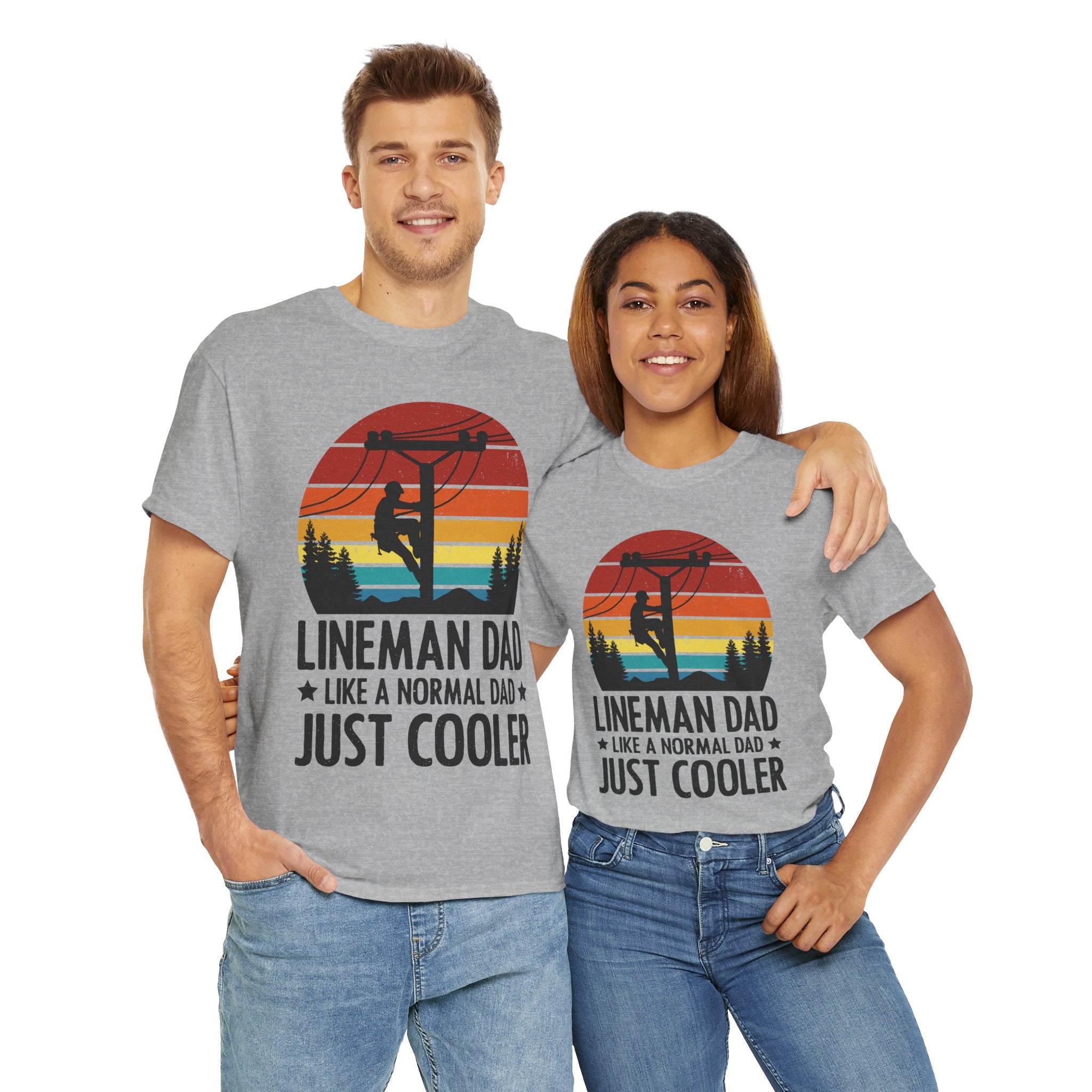 Lineman Tee – Bold Sunset & Power Lines