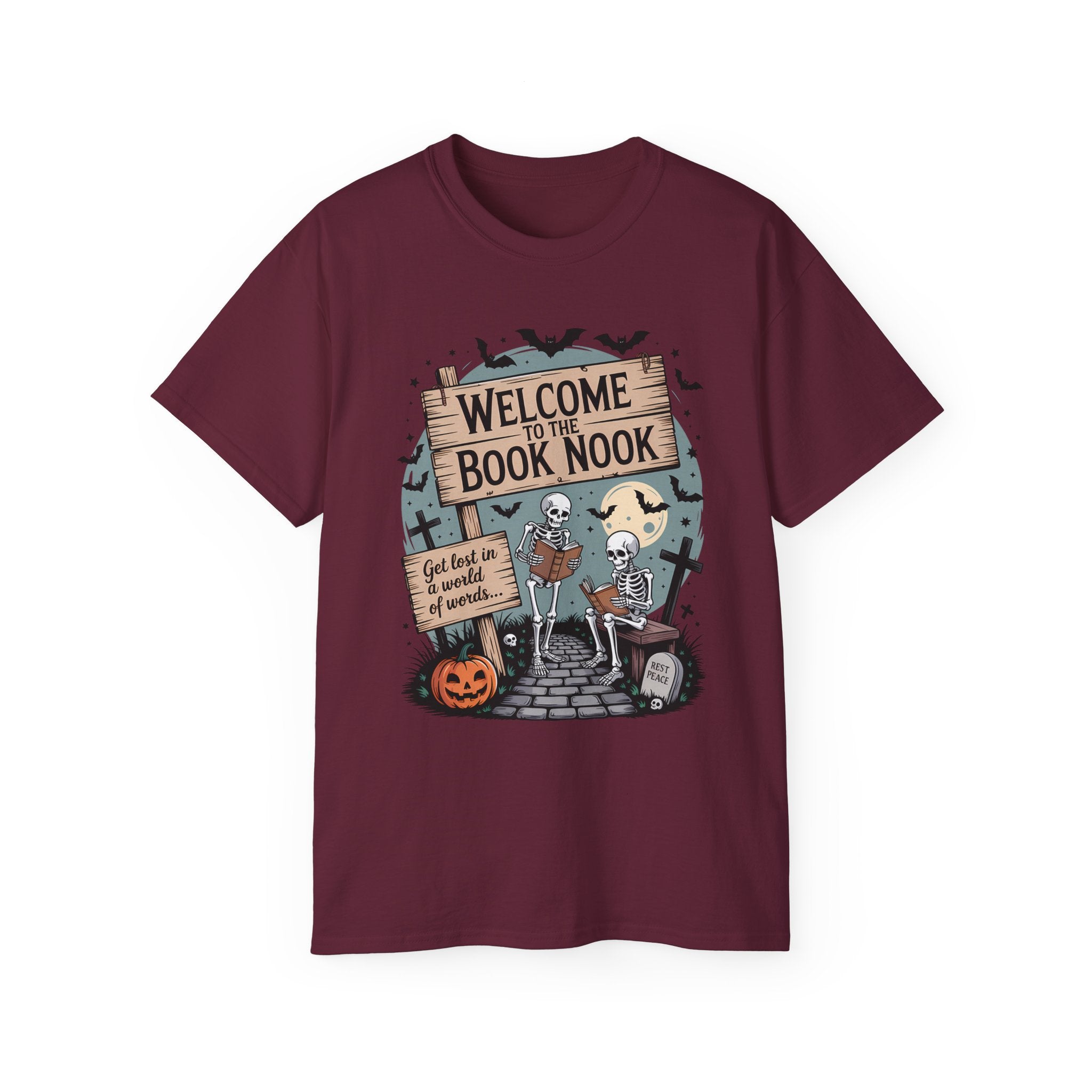 Welcome Book Nook Halloween Skeleton Tee