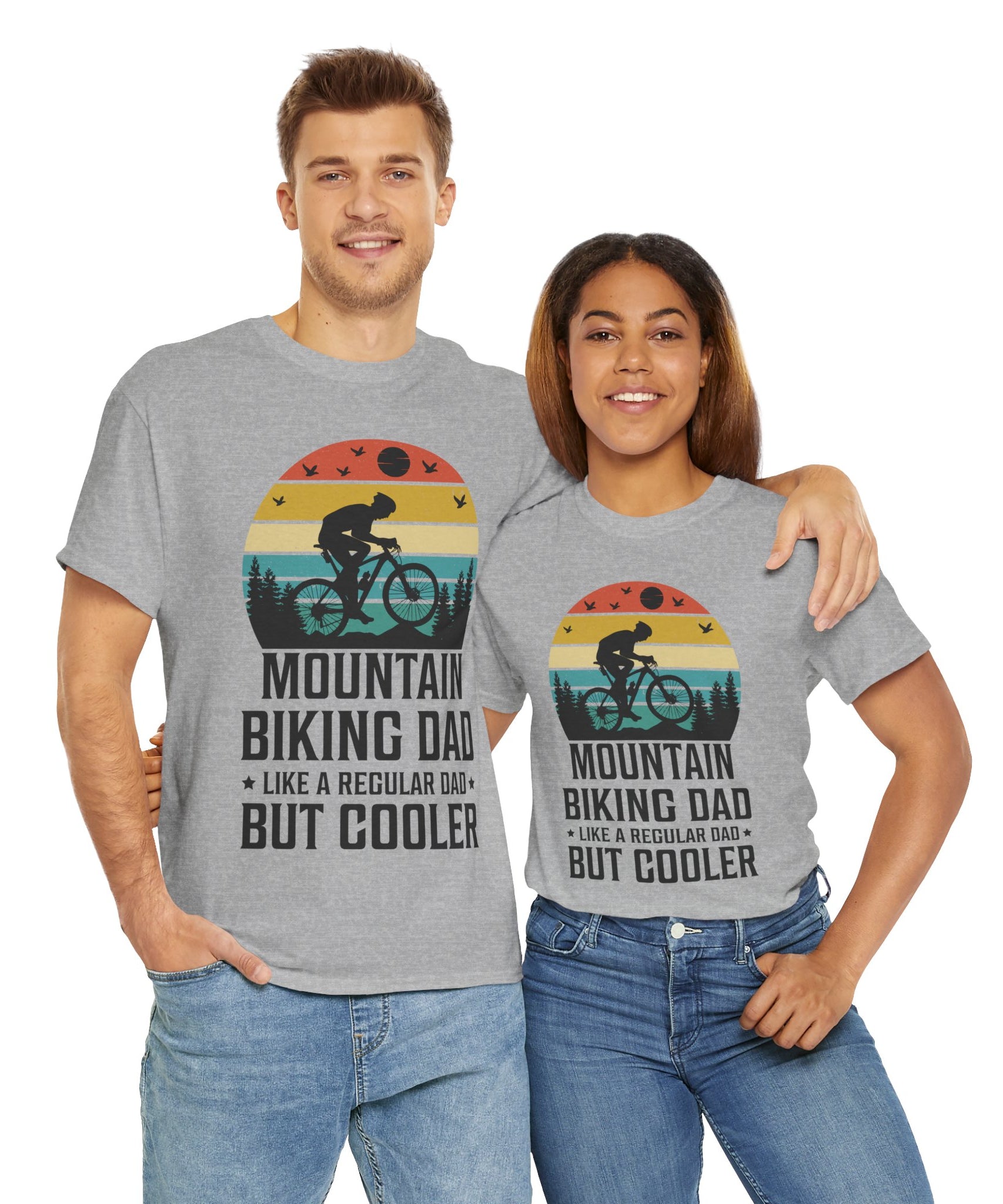 Retro Mountain Biking Dad Tee - Unique Gift Idea