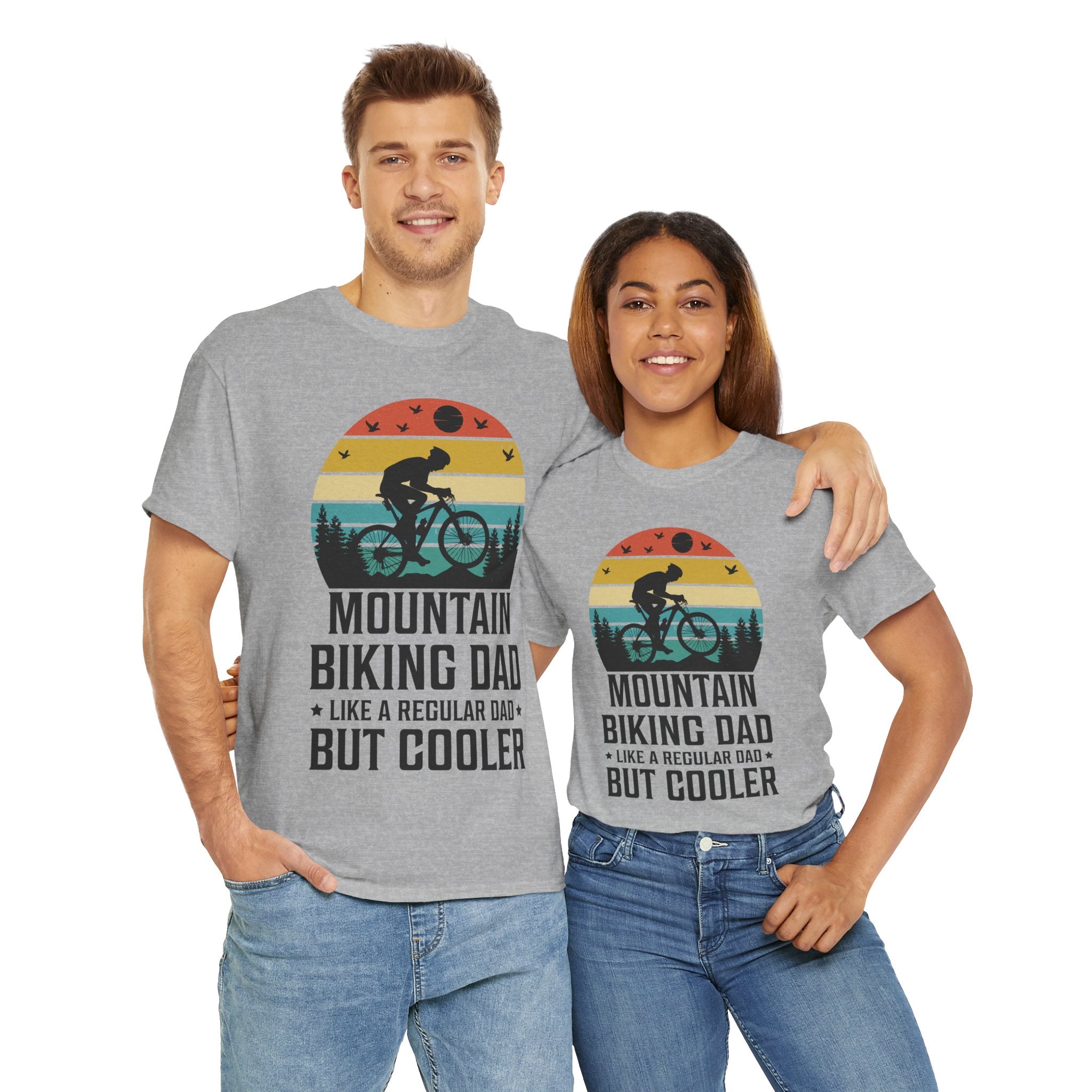 Retro Mountain Biking Dad Tee - Unique Gift Idea