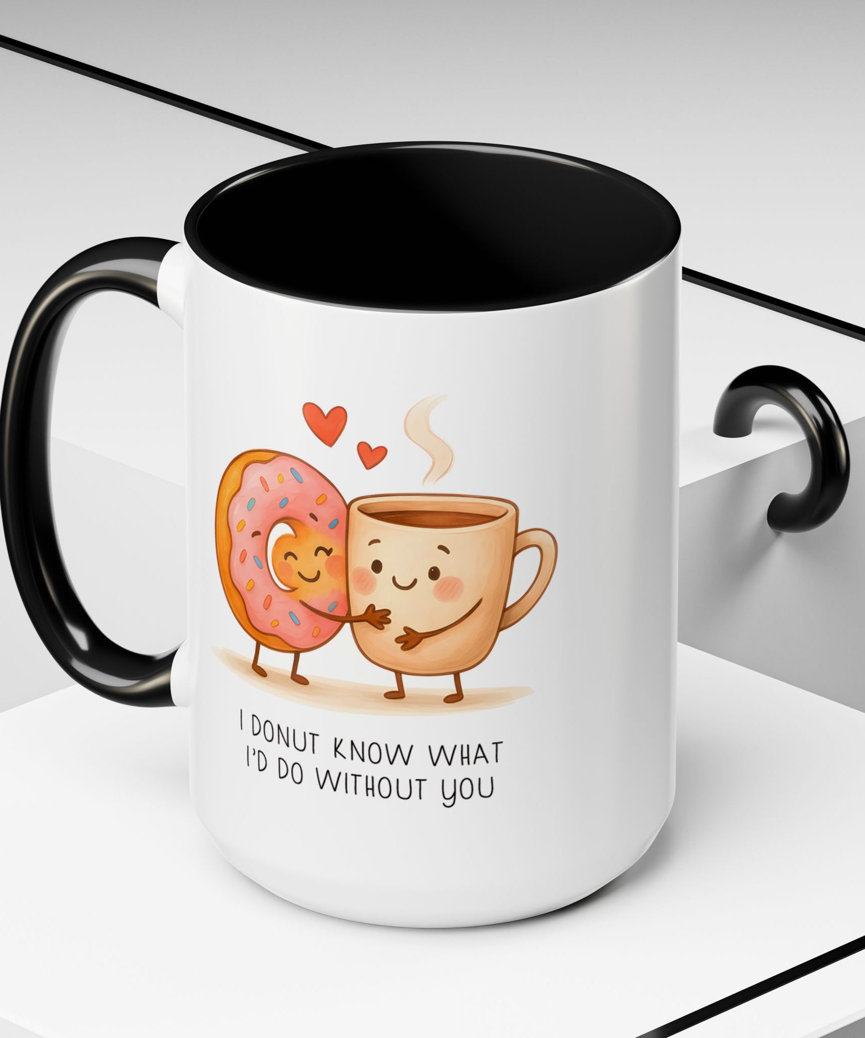 Cute Donut and Coffee Love Ceramic Mug | Gallory Hive