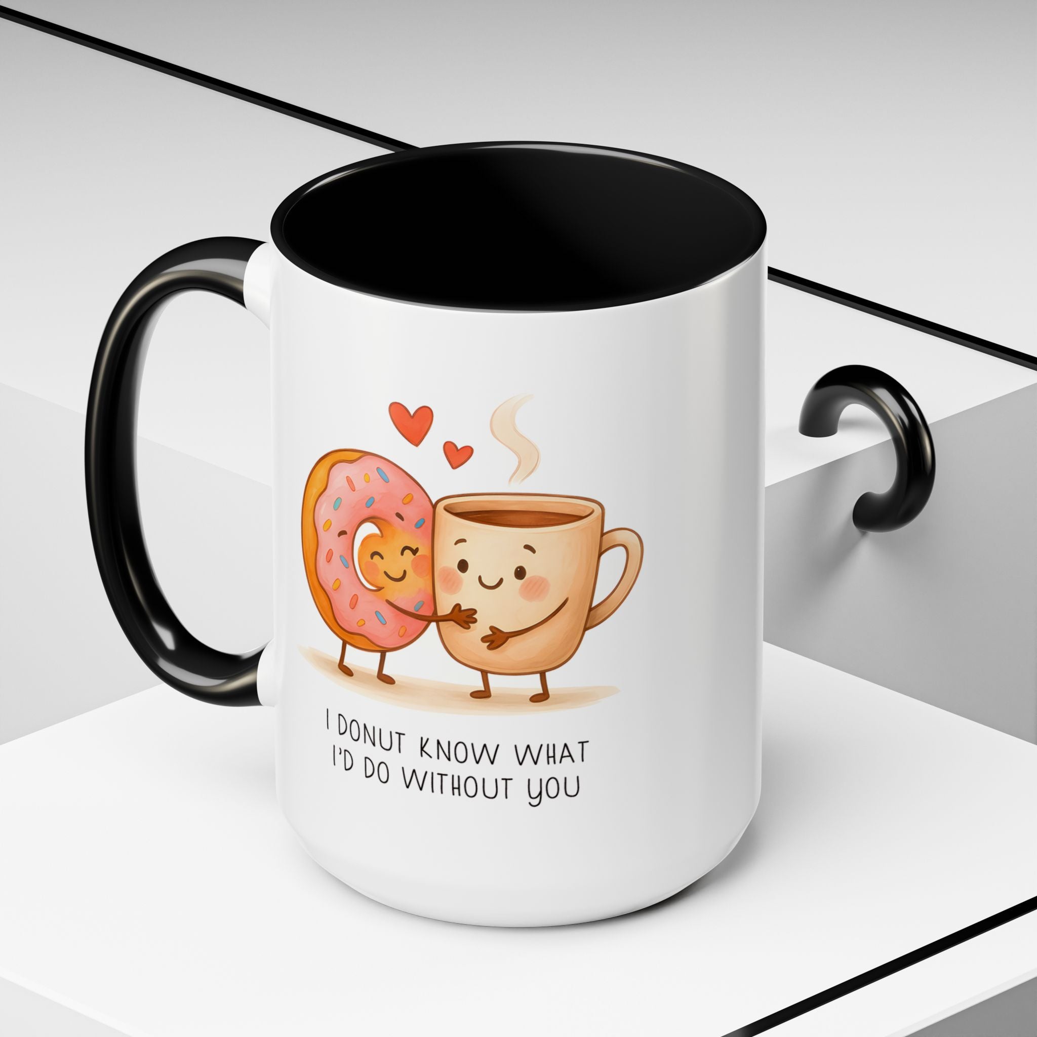 Cute Donut and Coffee Love Ceramic Mug | Gallory Hive