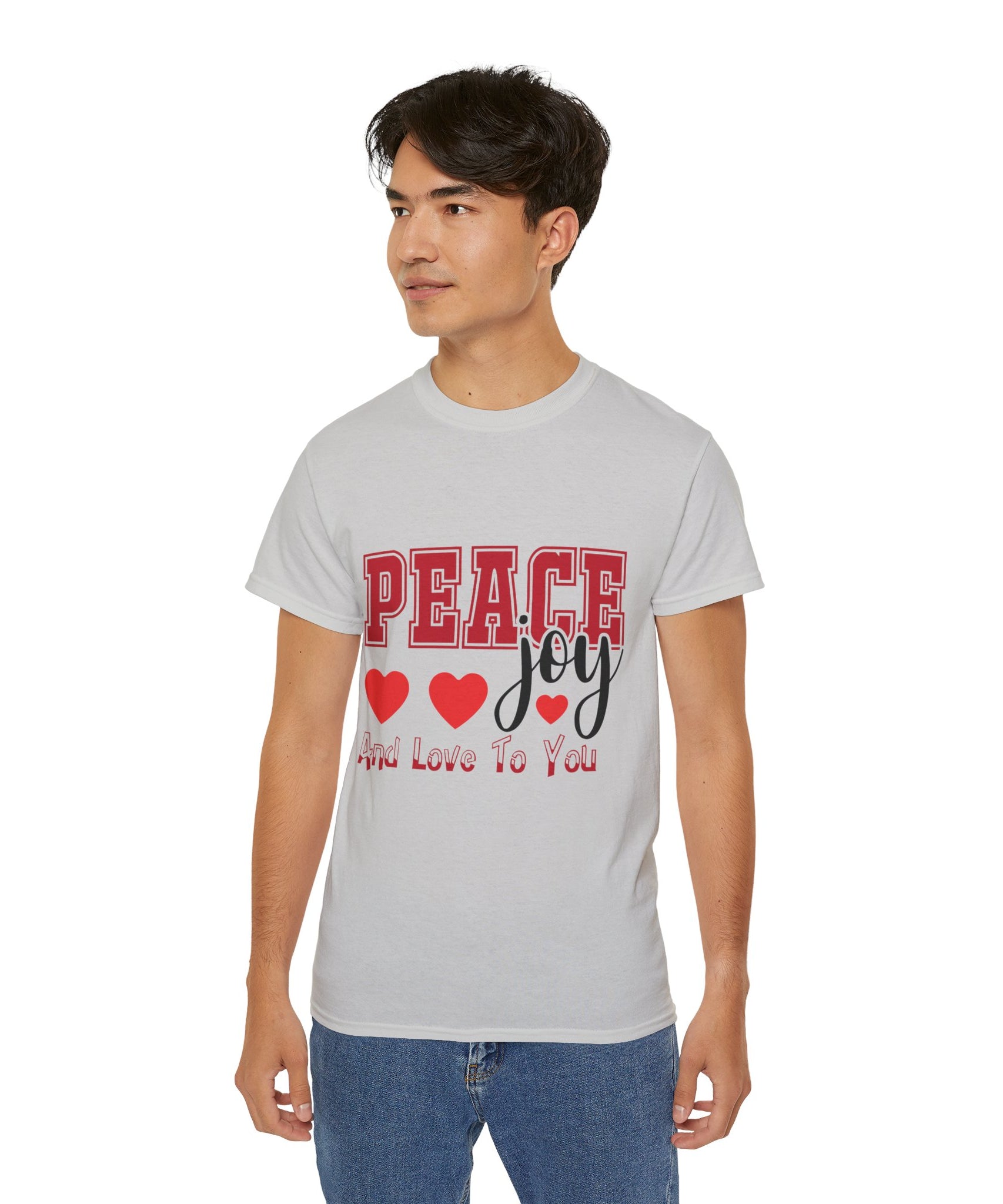 Peace, Joy & Love Retro Christmas T-Shirt | Gallory Hive