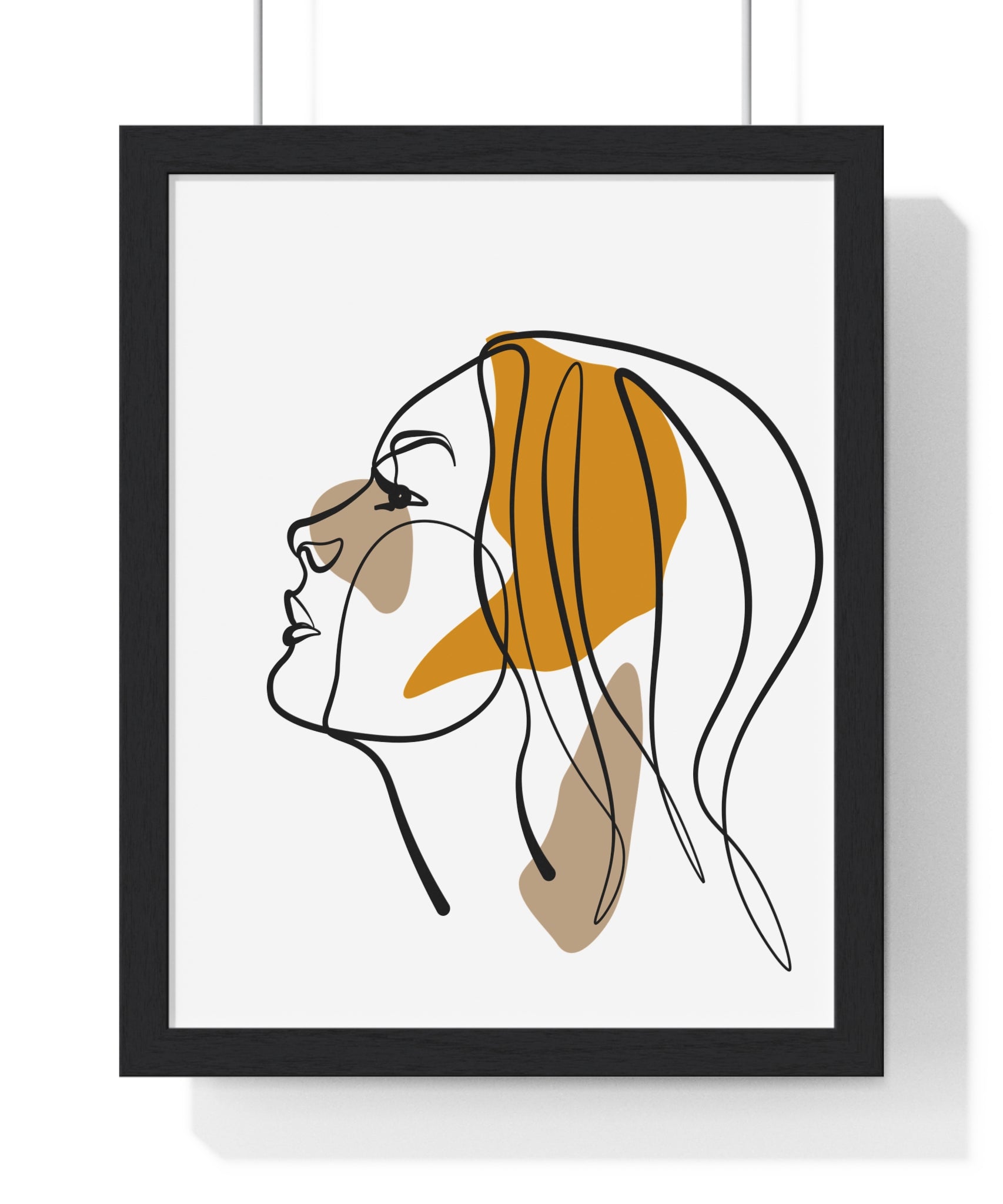 Abstract Woman Face Art – Framed Minimalist Print | Gallory Hive