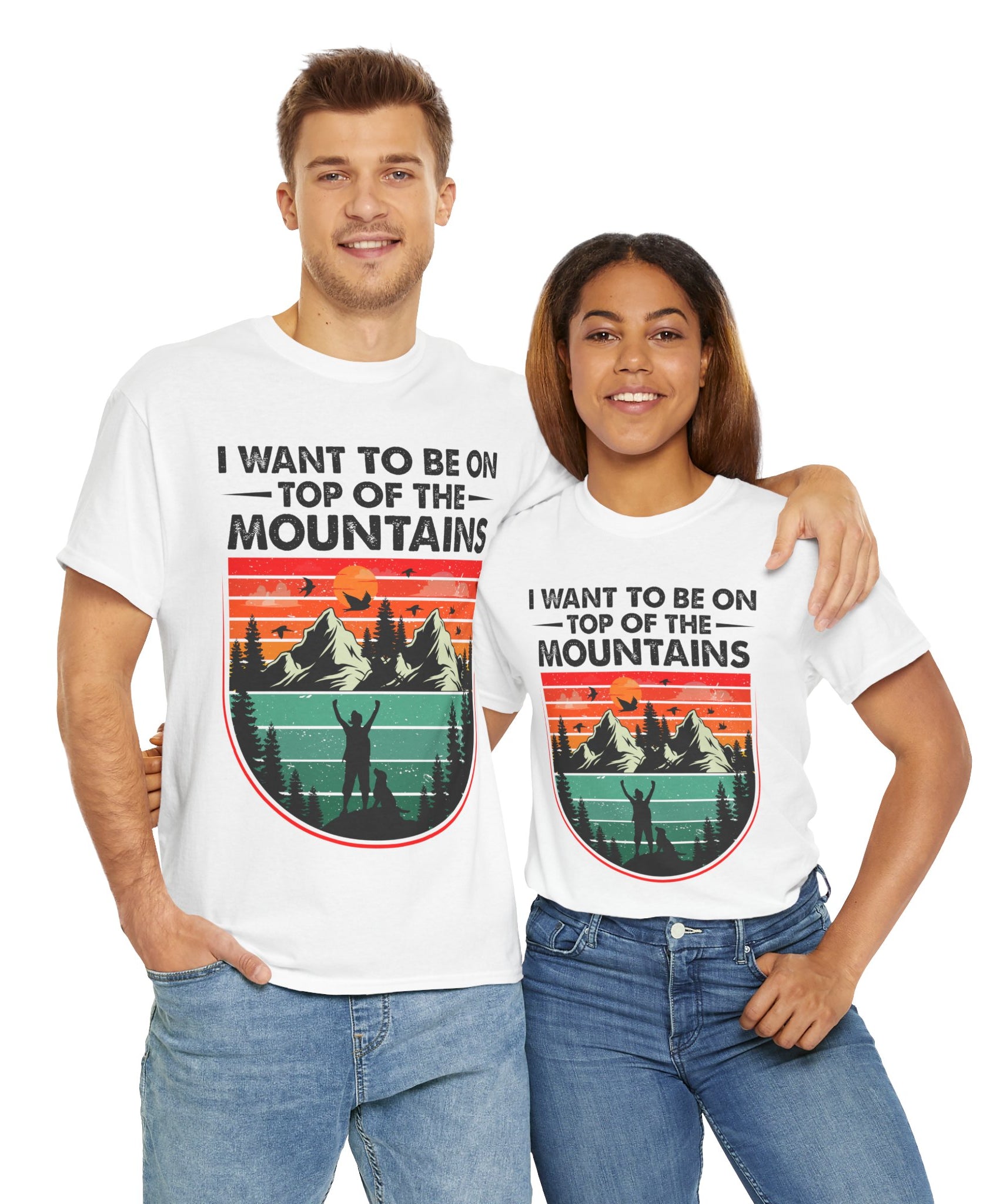 Retro Mountains T-Shirt - Adventure Vibes Tee