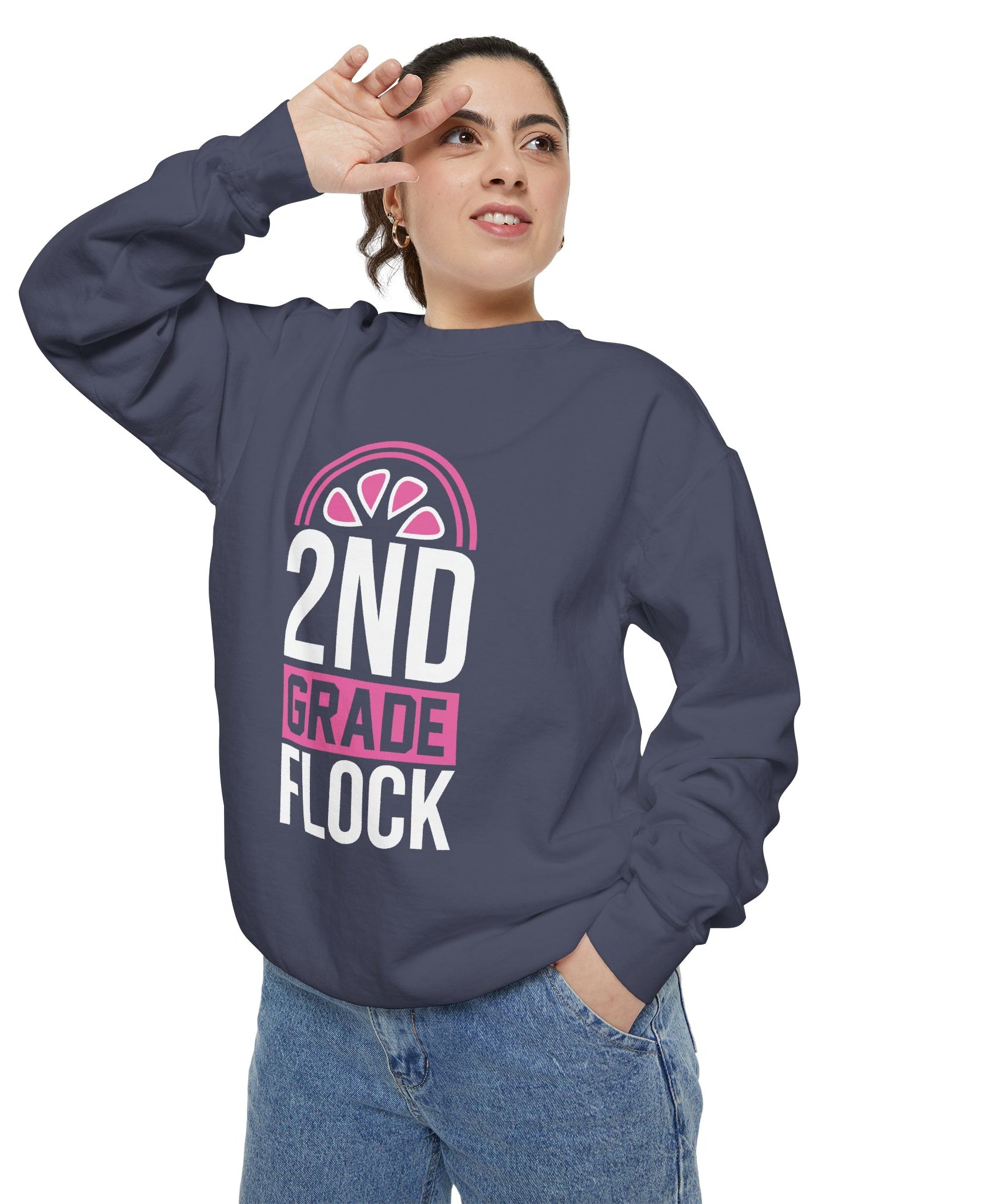 Unisex 2nd Grade Flock Sweatshirt | Perfect for Teachers, Back to School, Classroom, Gift for Kids, Cozy Style