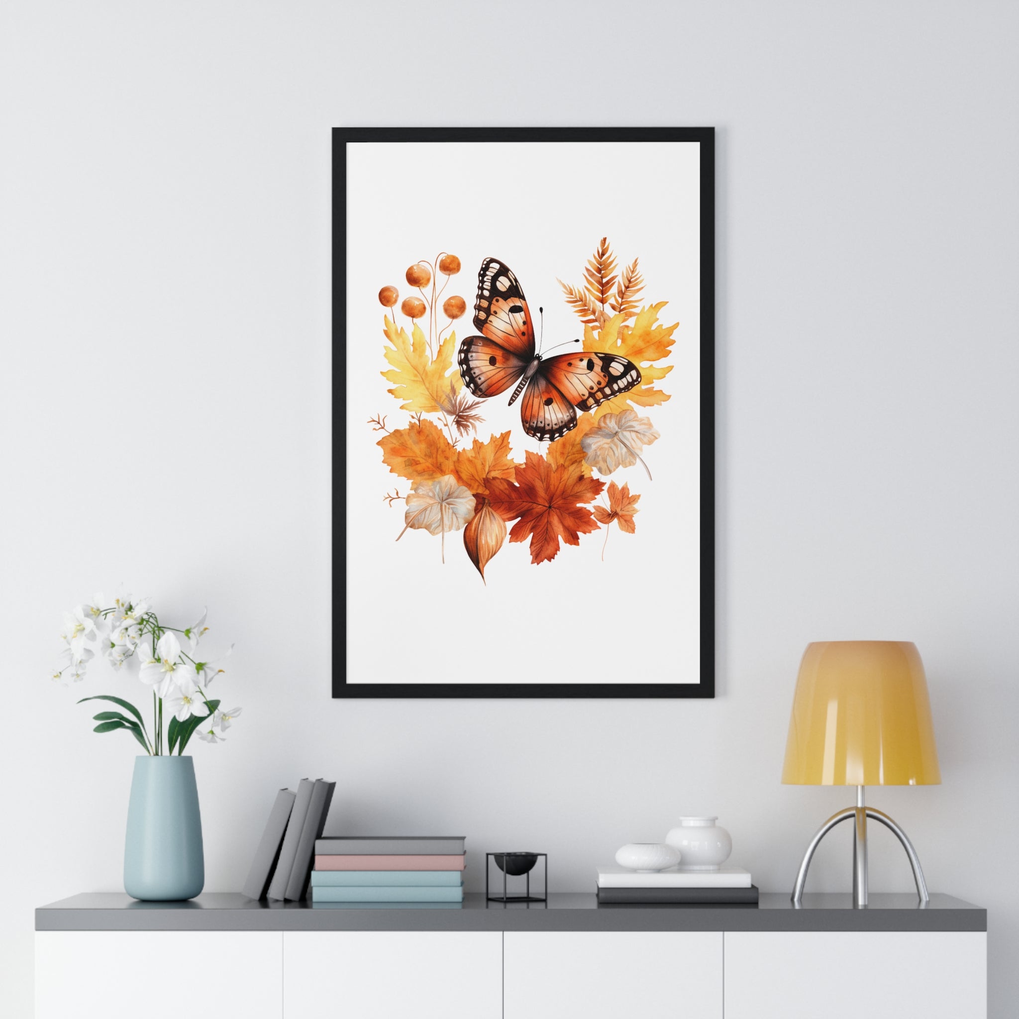 Autumn Butterfly Wall Art – Fall Botanical Nature Print | Gallory Hive