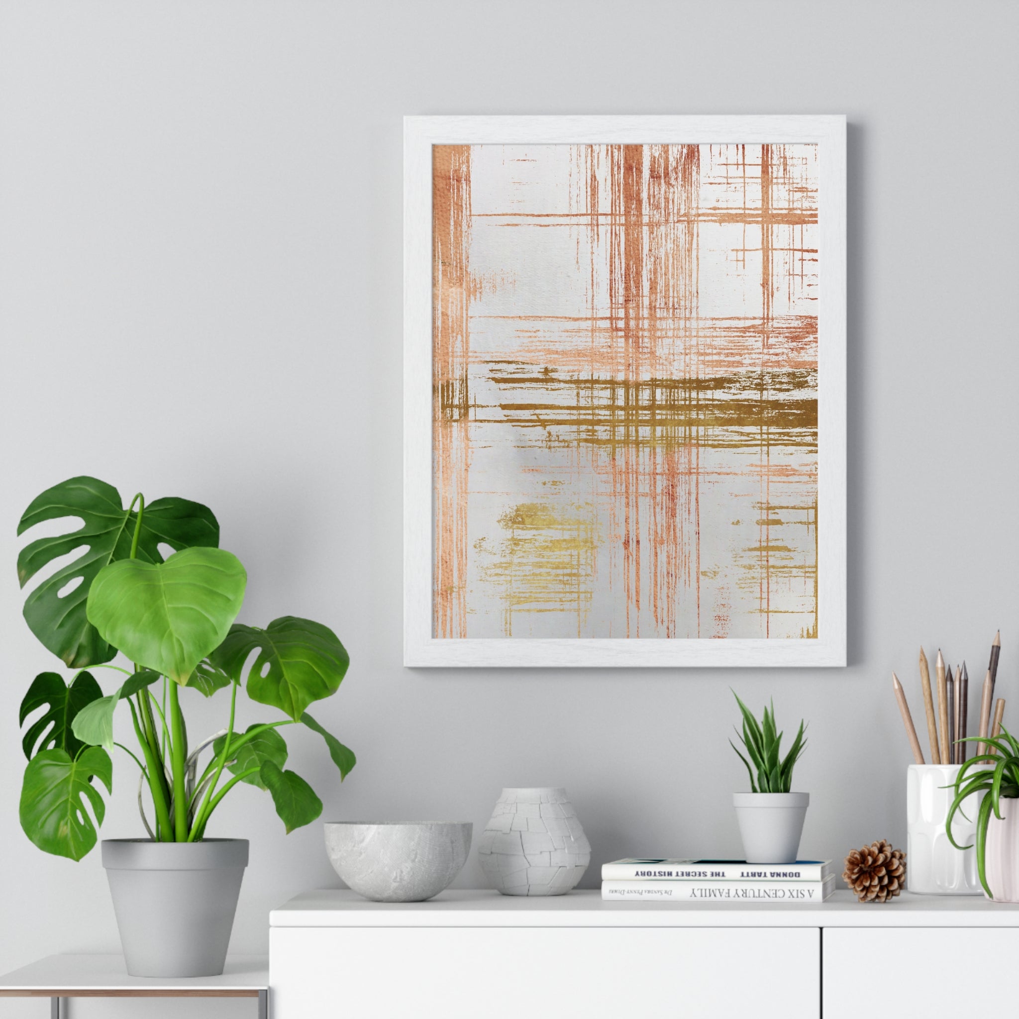 Vivid Abstract Art Wooden Frame Poster - Modern Wall Art
