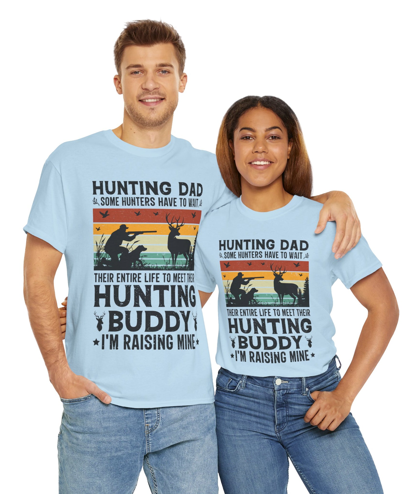 Retro Hunter Tee – Dog, Deer & Rifle Scene