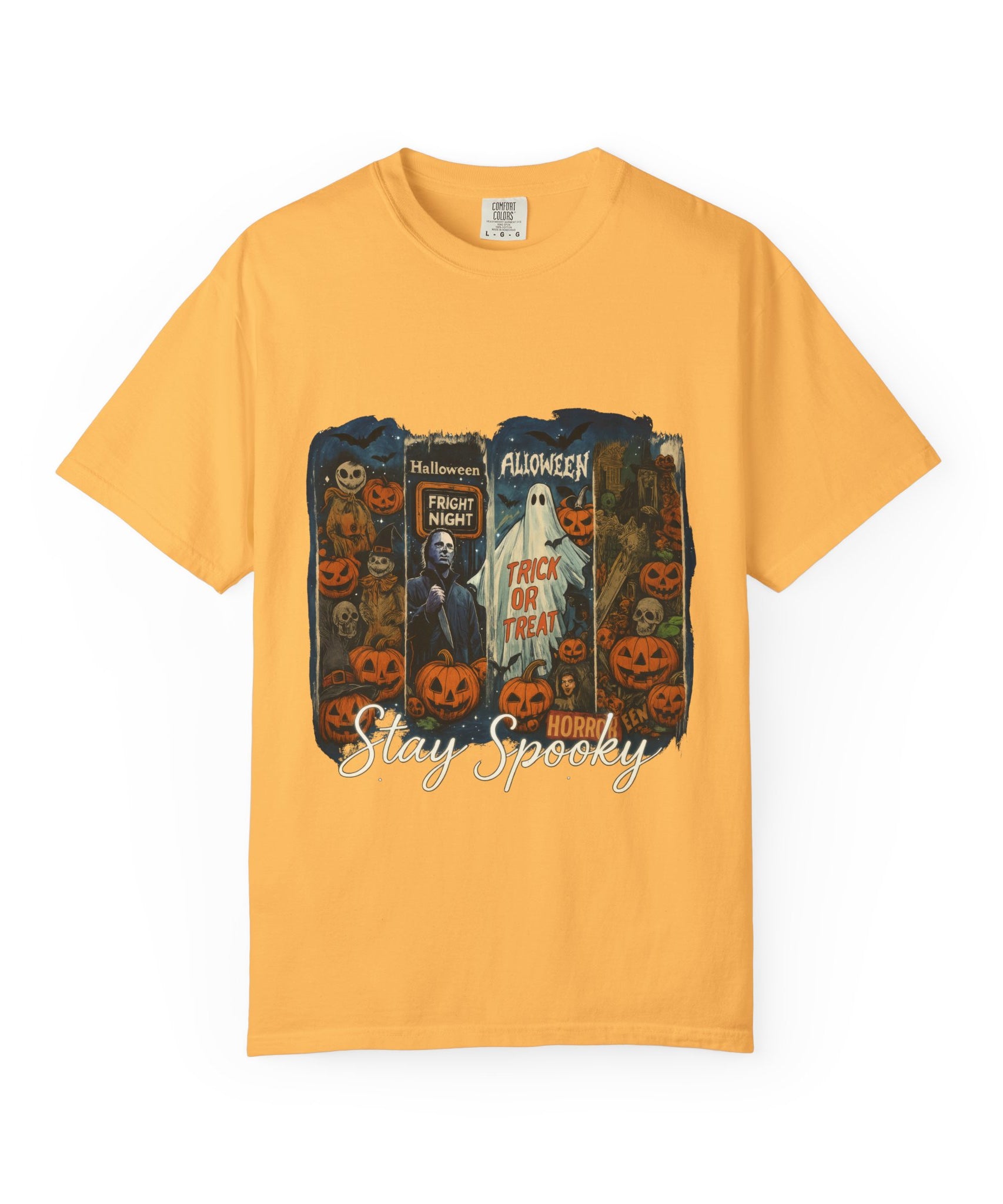 Stay Spooky Halloween Horror T-Shirt – Retro Slasher, Ghost, Pumpkins & Fright Night Design - Gallory Hive