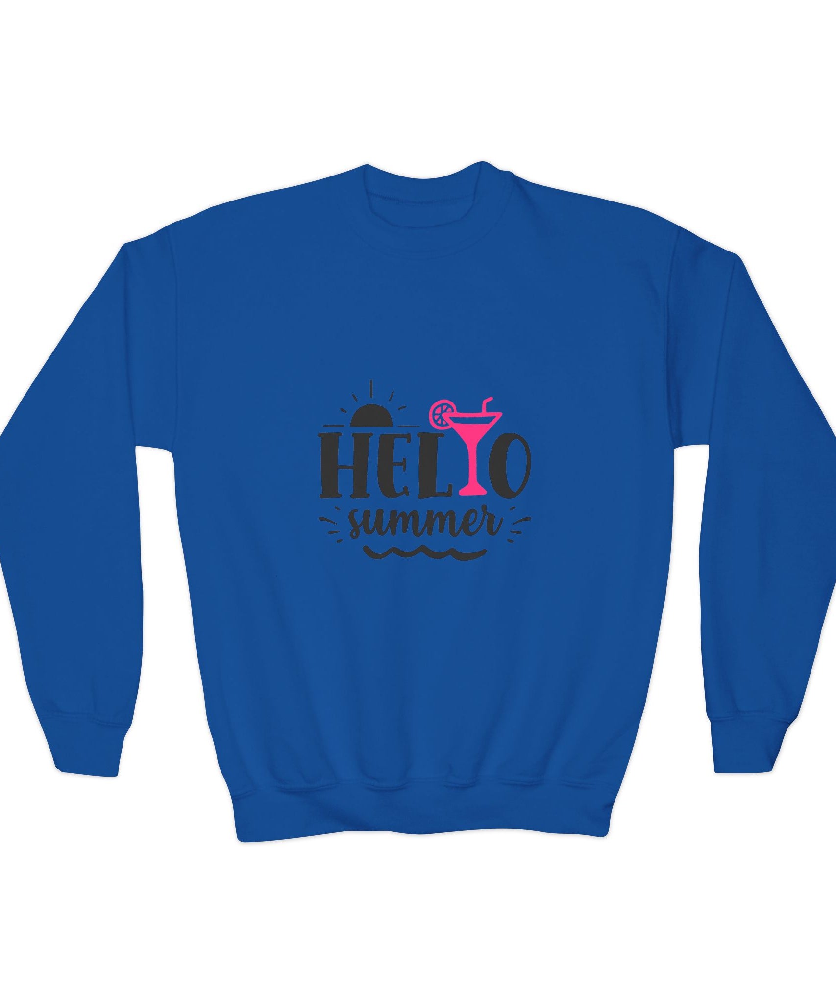 Hello Summer Youth Crewneck Sweatshirt - Fun Casual Wear for Kids - Gallory Hive