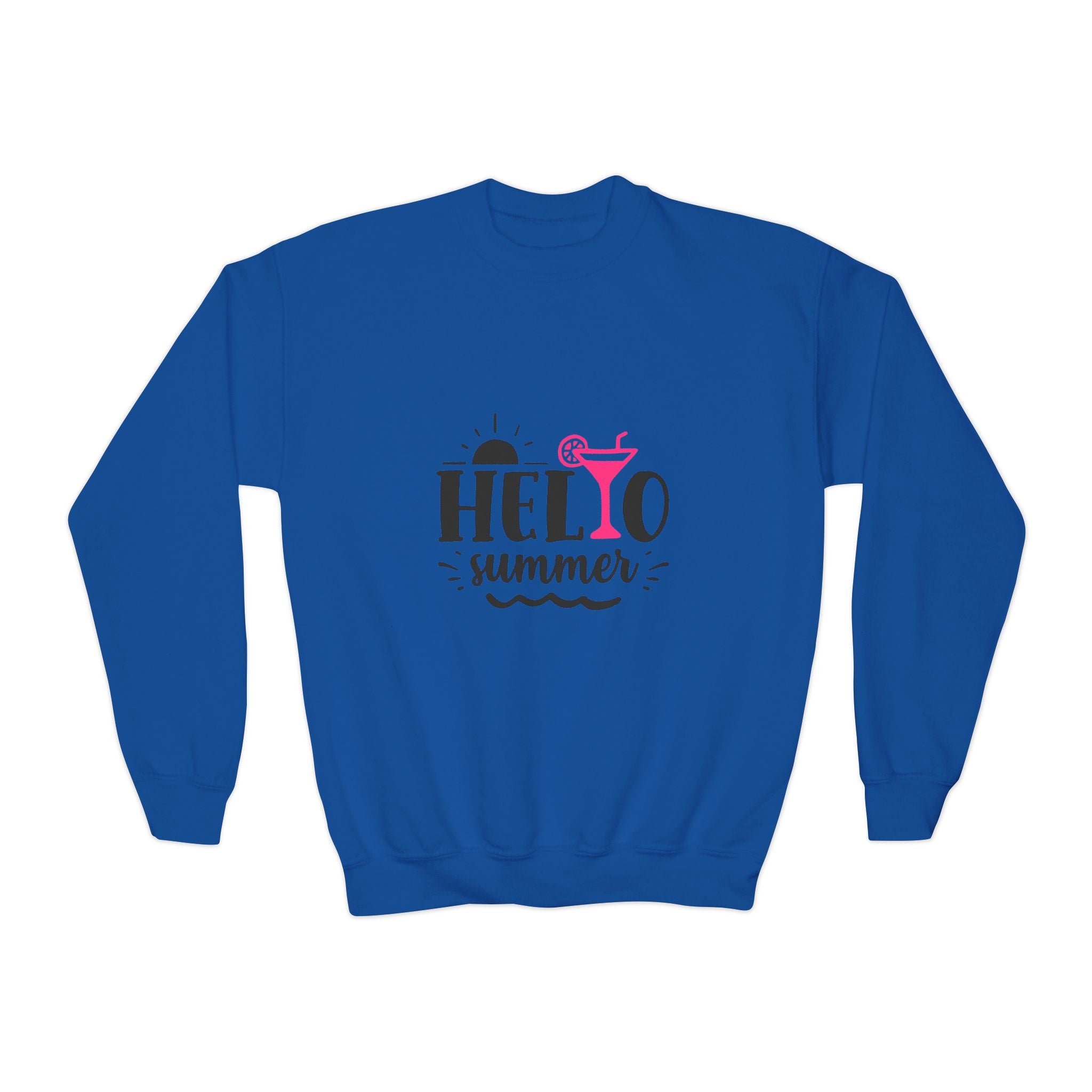 Hello Summer Youth Crewneck Sweatshirt - Fun Casual Wear for Kids - Gallory Hive