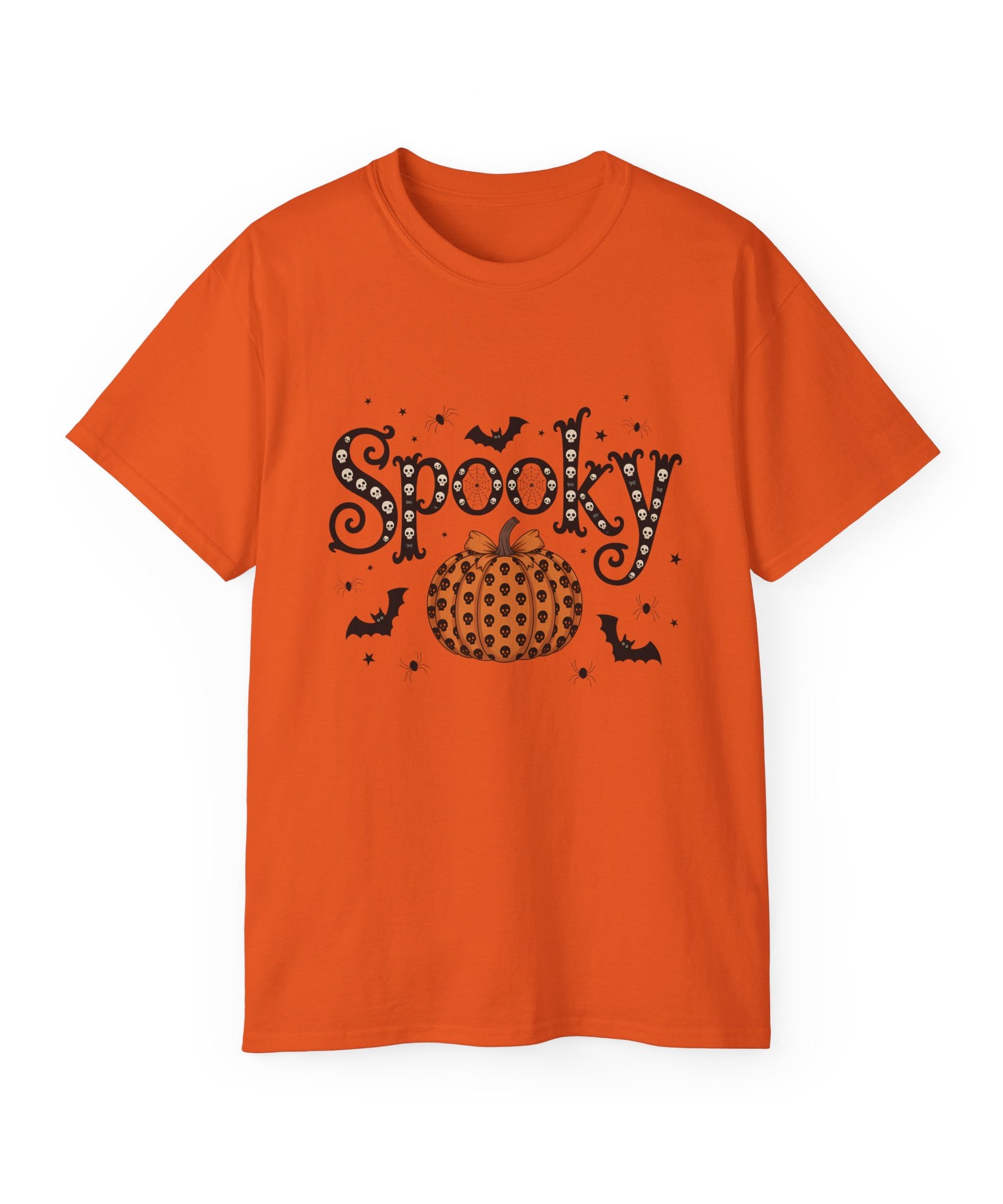 Spooky Skull Pumpkin Halloween T-Shirt | Gallory Hive