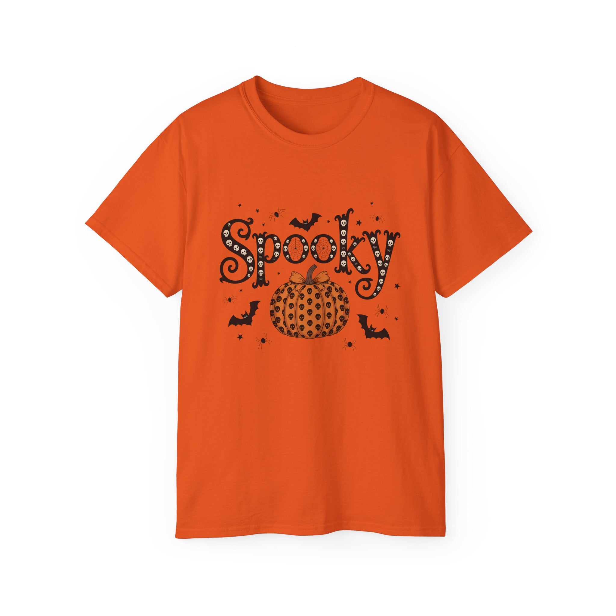 Spooky Skull Pumpkin Halloween T-Shirt | Gallory Hive