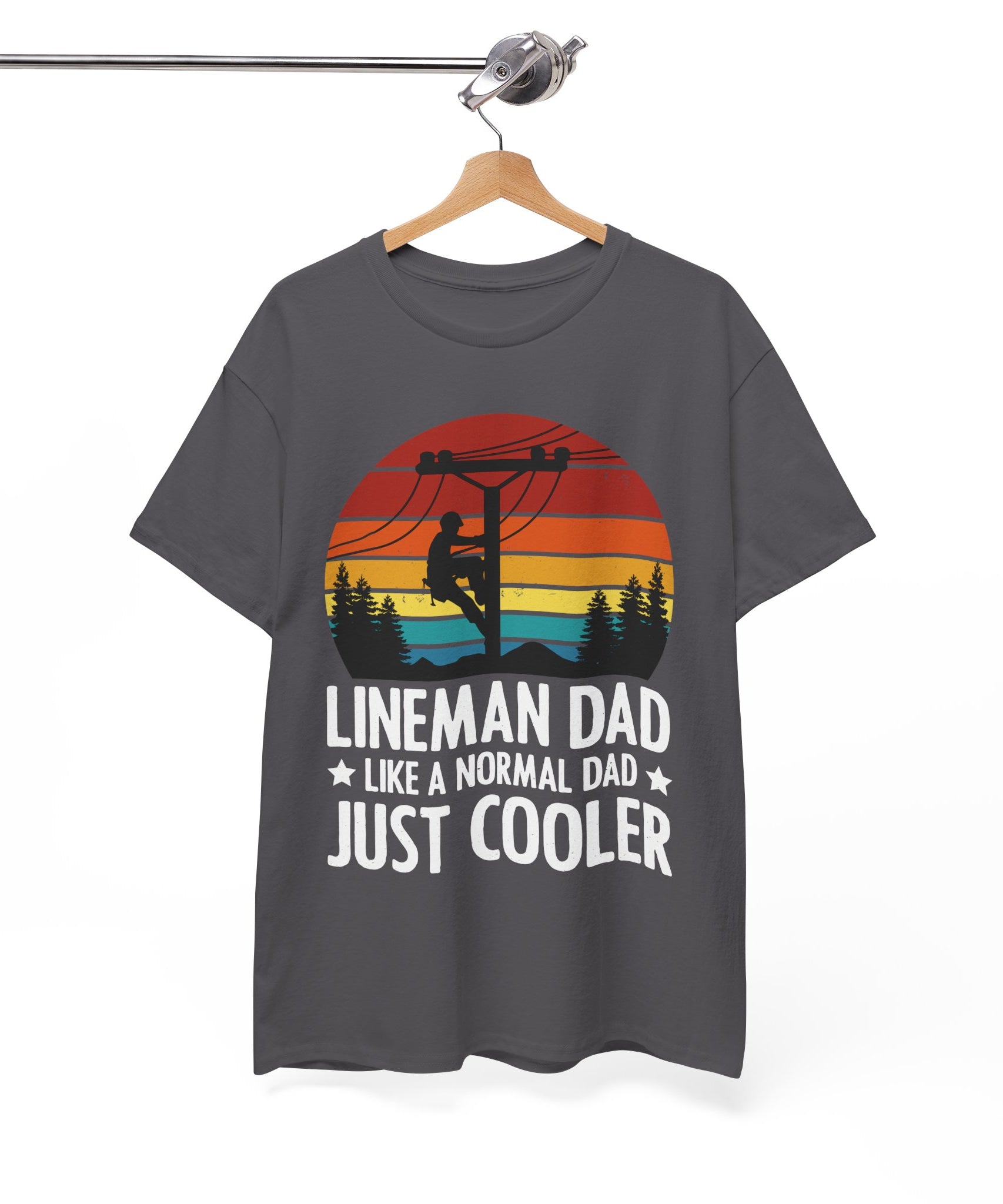 Lineman Tee – Bold Sunset & Power Lines