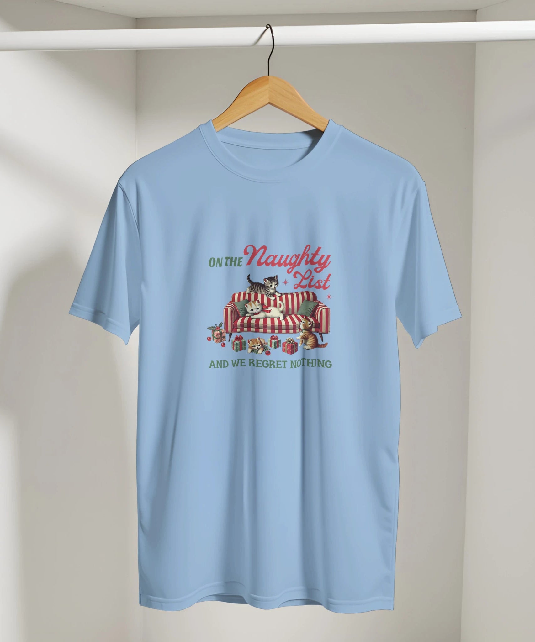 Retro Naughty Kittens Christmas Tee | Gallory Hive
