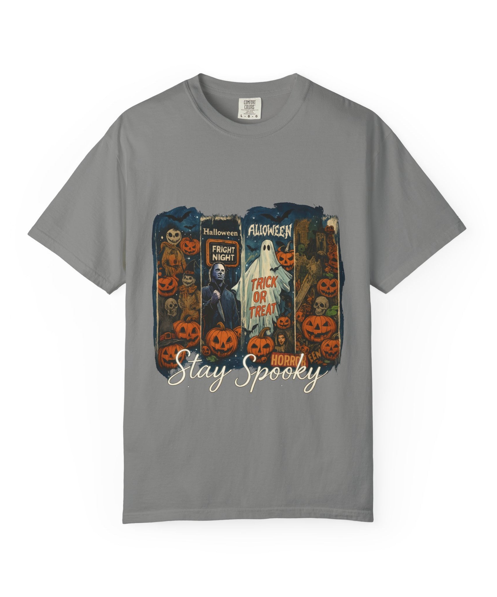 Stay Spooky Halloween Horror T-Shirt – Retro Slasher, Ghost, Pumpkins & Fright Night Design - Gallory Hive