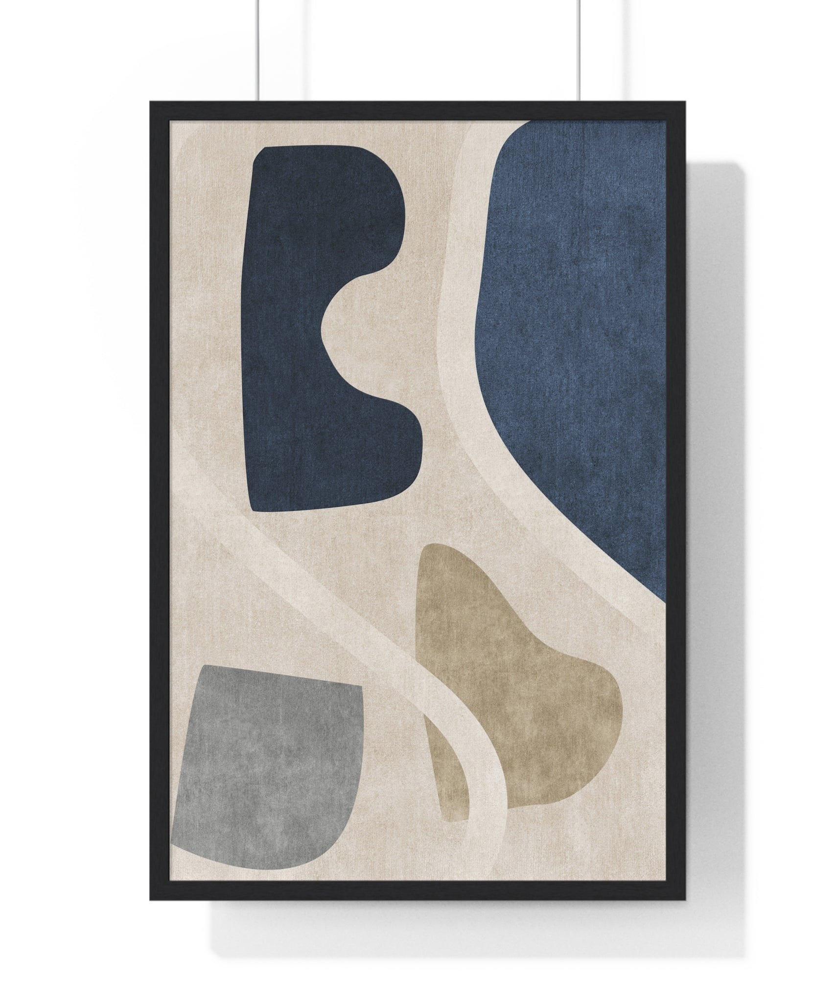 Leaf Geometric Abstract Premium Wooden Framed Poster