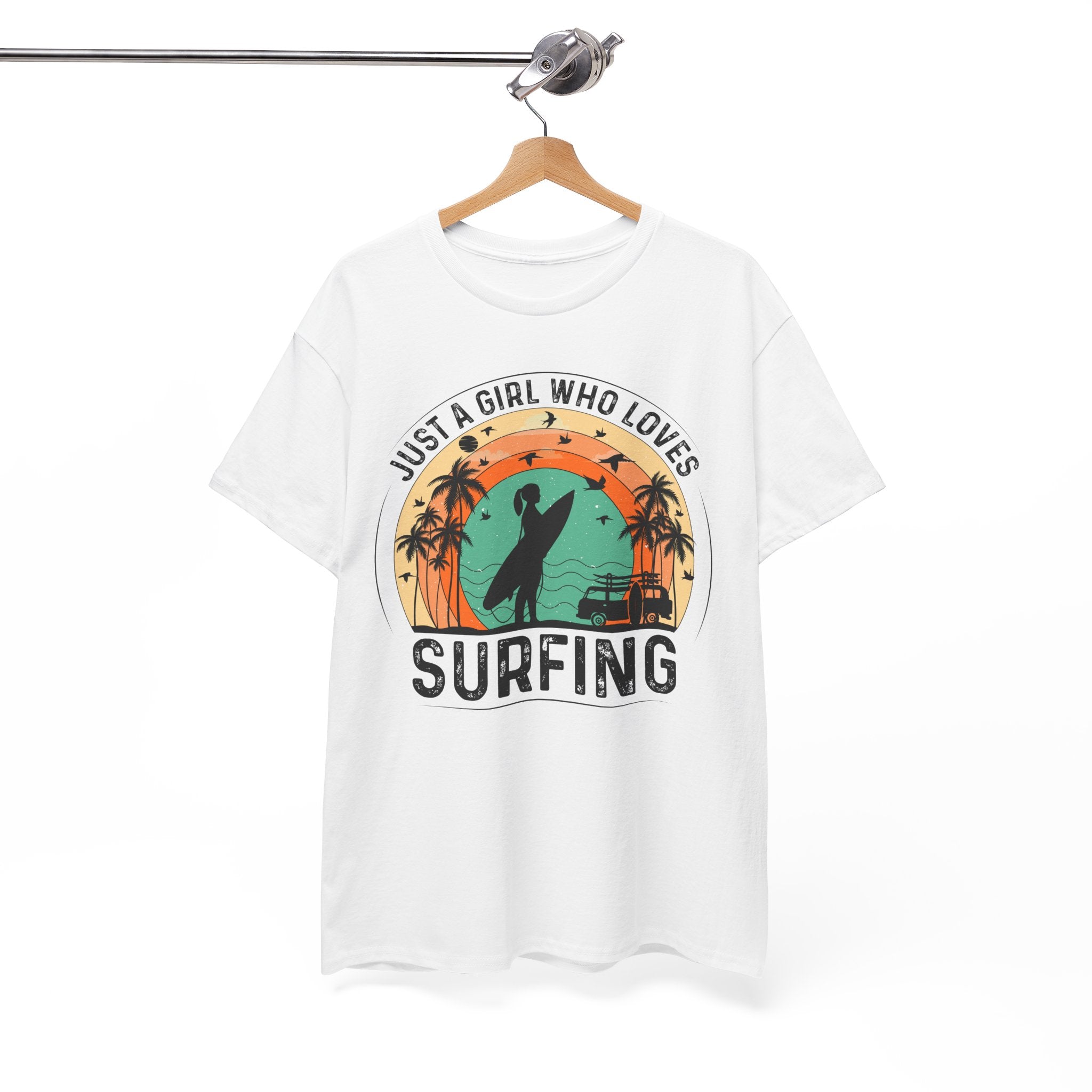 Beach Girl Surfing Retro Tee | Gallory Hive
