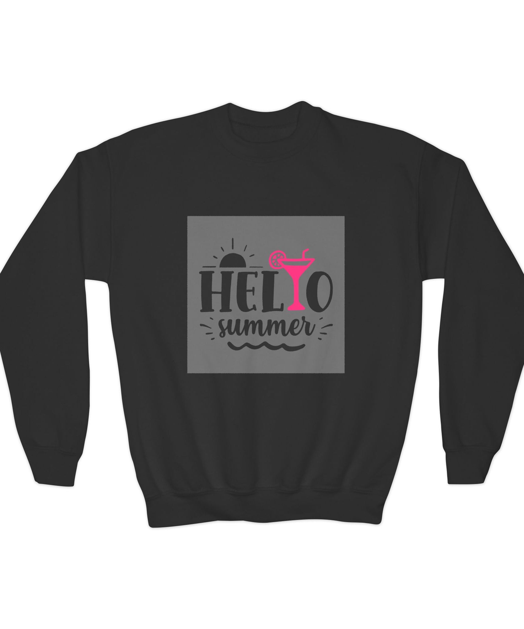 Hello Summer Youth Crewneck Sweatshirt - Fun Casual Wear for Kids - Gallory Hive