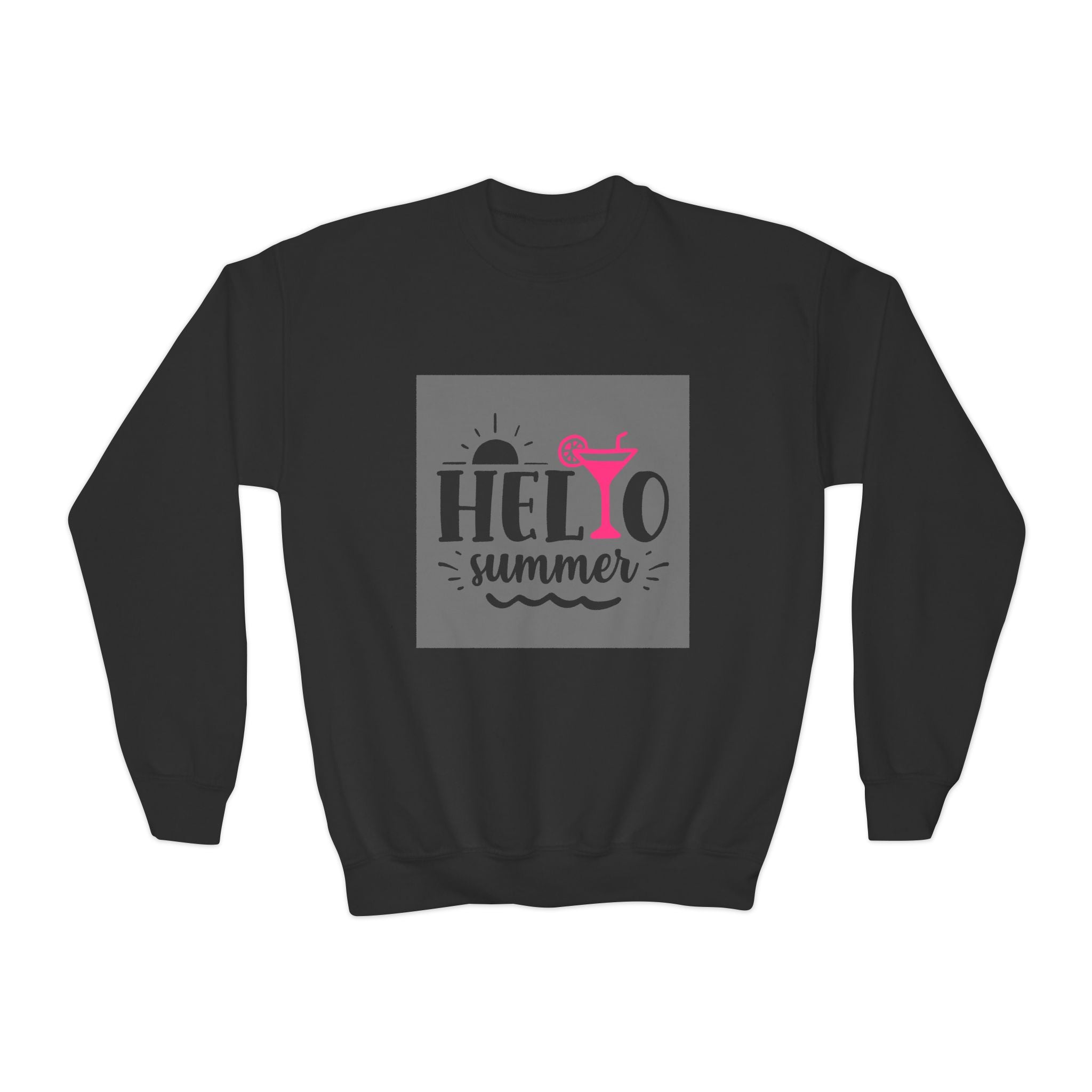 Hello Summer Youth Crewneck Sweatshirt - Fun Casual Wear for Kids - Gallory Hive