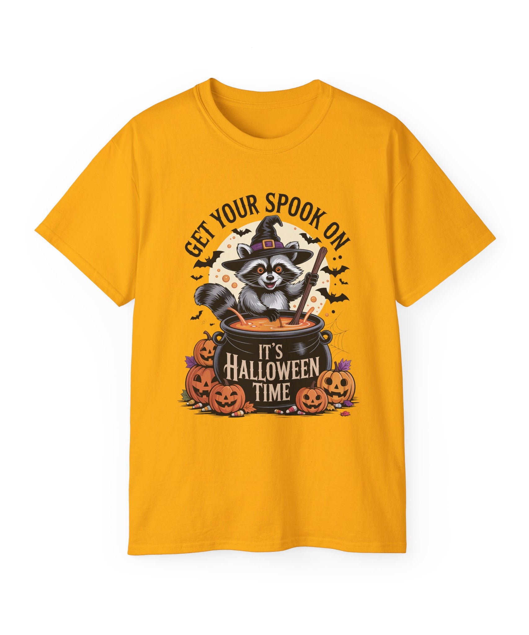 Halloween Raccoon Tee - Spook On Witch Design | Gallory Hive
