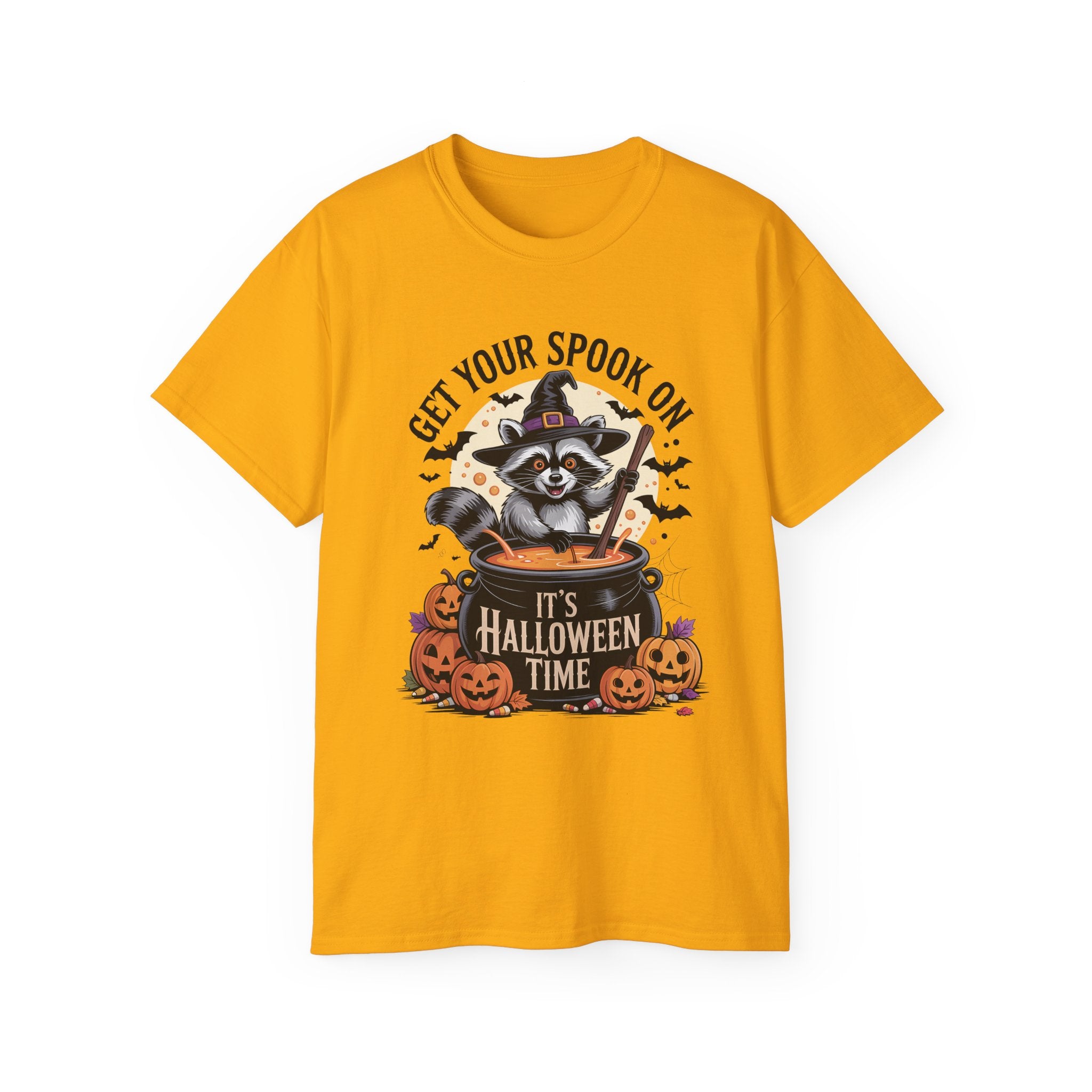 Halloween Raccoon Tee - Spook On Witch Design | Gallory Hive