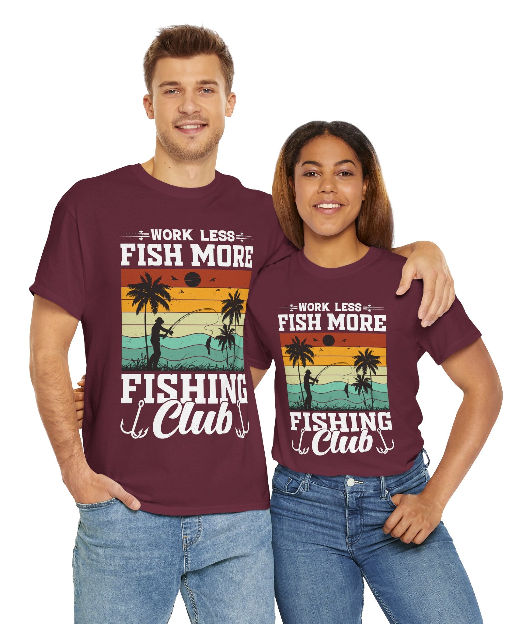 Retro Fisherman Sunset T-Shirt