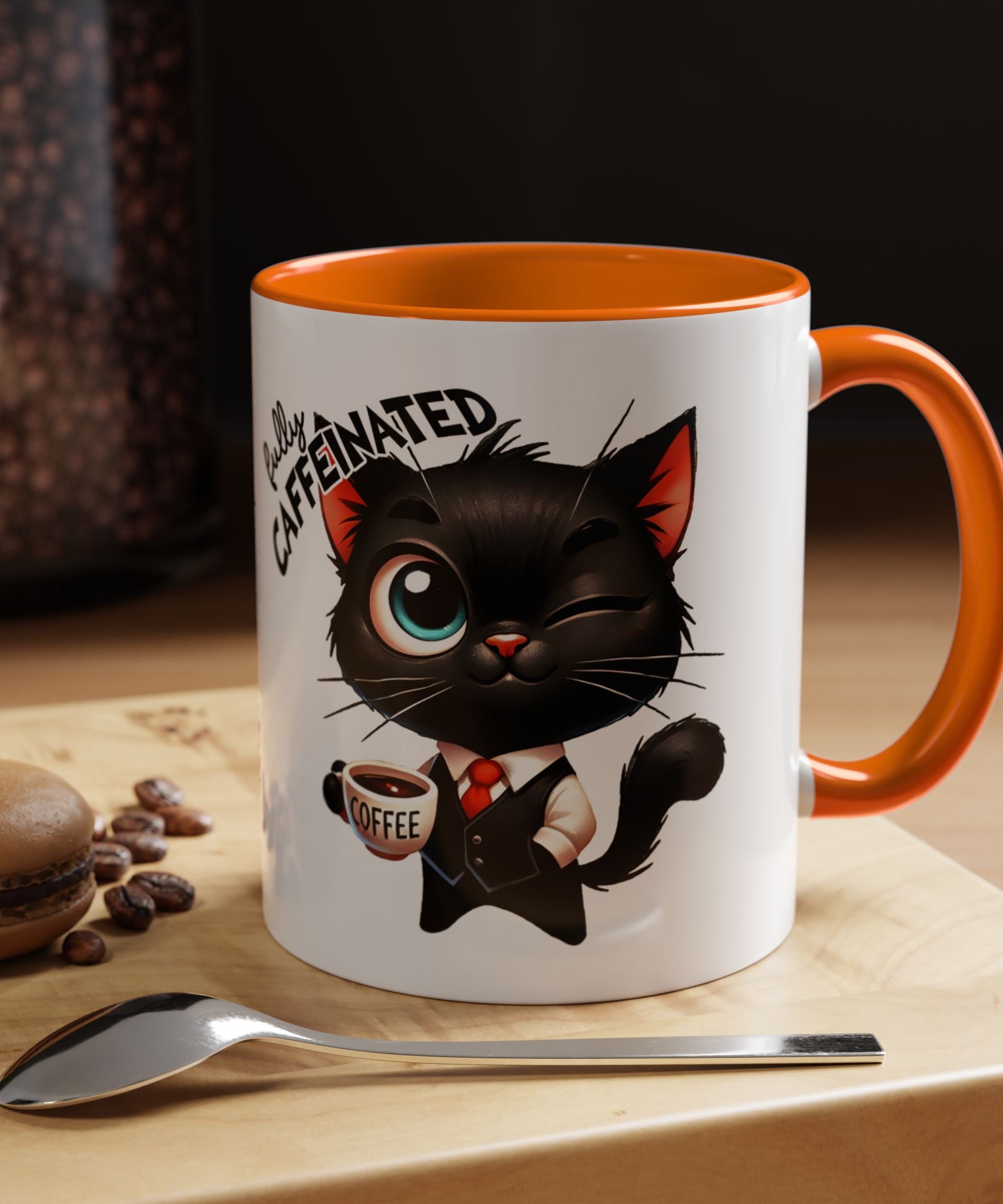 Cute Black Cat Accent Coffee Mug  Gallory Hive