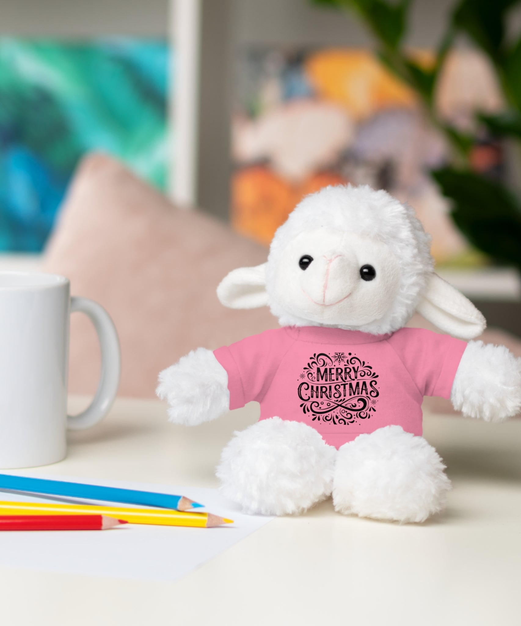 Festive Merry Christmas Stuffed Sheep | Gallory Hive