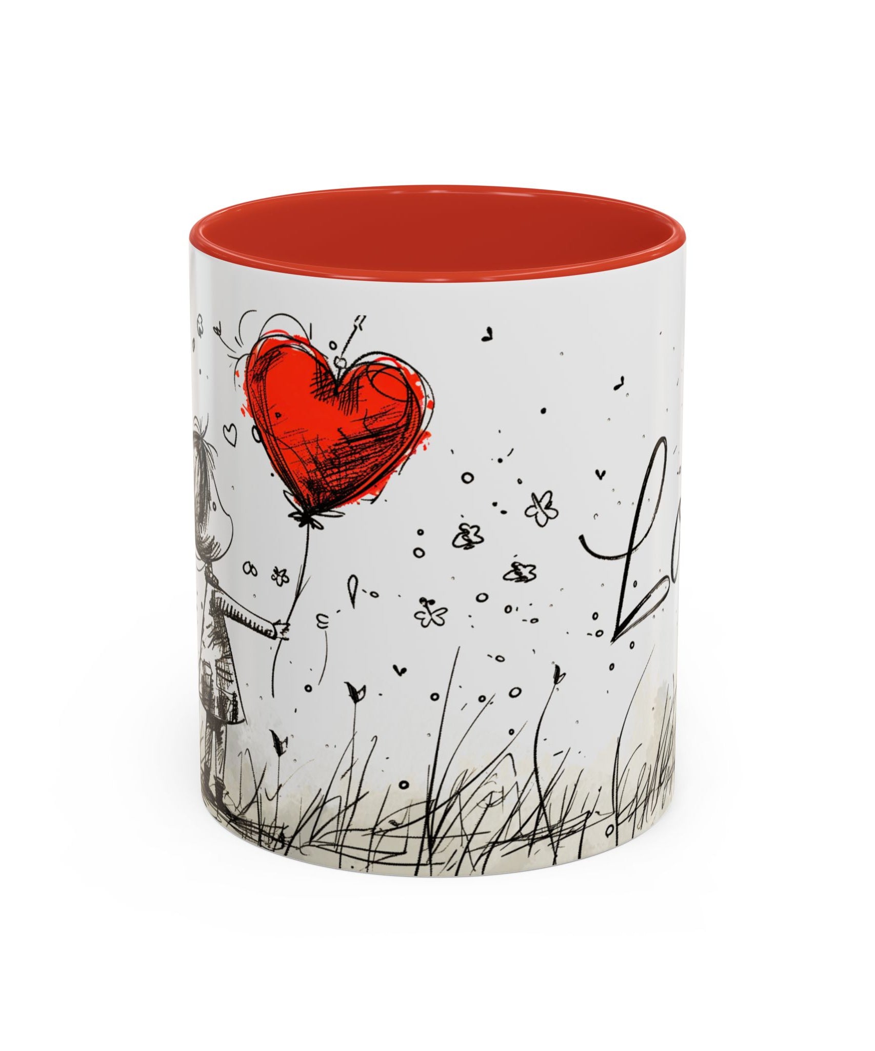 Love Heart Sketch Ceramic Coffee Mug | Gallory Hive