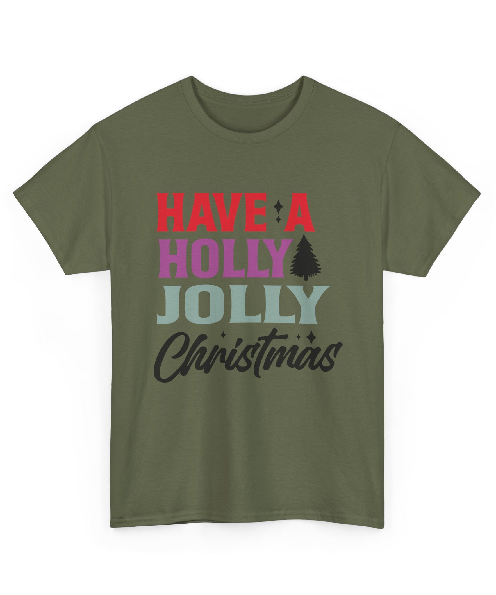 Festive Holly Jolly Christmas Graphic Tee | Gallory Hive
