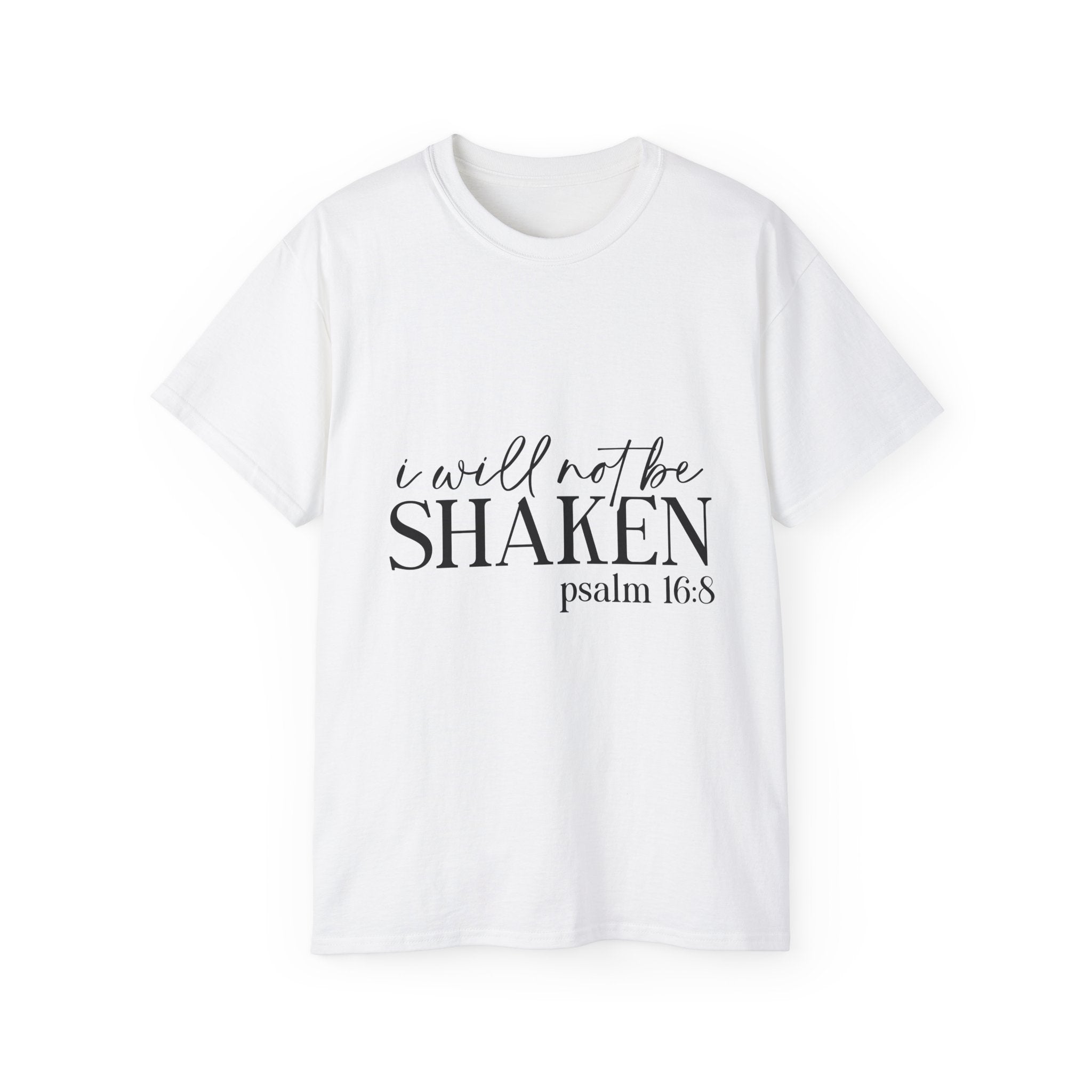 Unisex I will not be shaken Tee - Inspirational Casual Wear, Christian T-Shirt, Motivational Gift, Faith-Based Apparel, Everyday Comfort - Gallory Hive