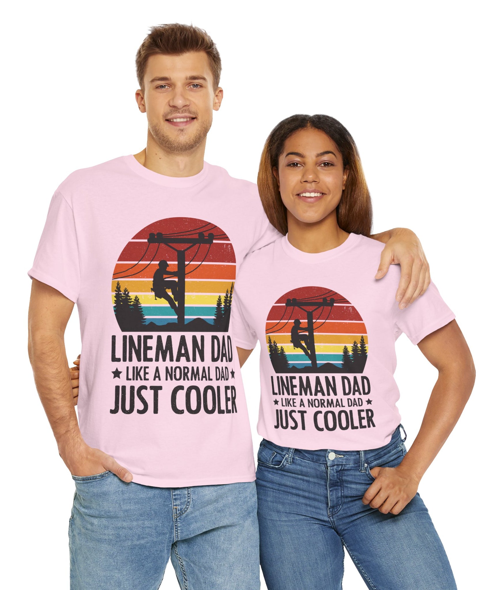 Lineman Tee – Bold Sunset & Power Lines